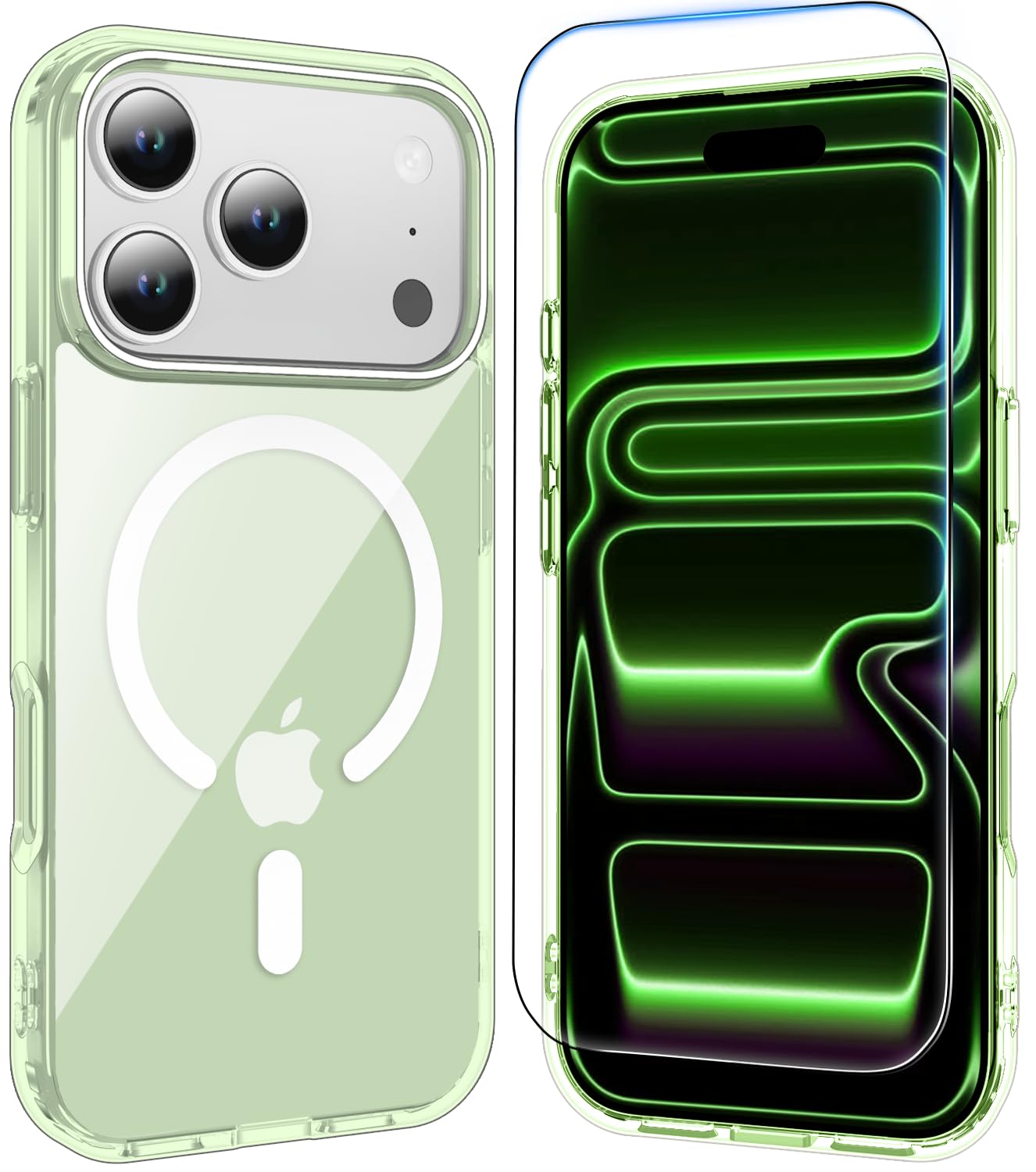 for iPhone 17 Pro Max Case Clear with Screen Protector, Compatible with Magsafe, Anti-Yellowing, Military-Grade Protection, Shockproof Slim Magnetic Phone Case Cover, Black WN420