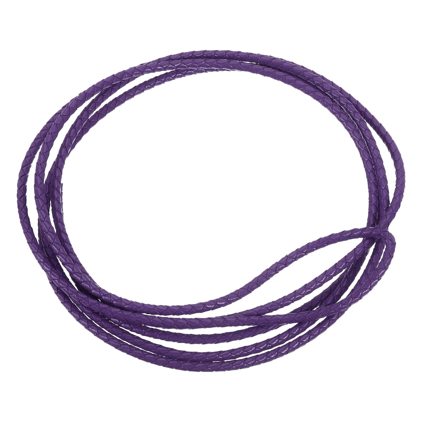 uxcell Leather Cord, 2.2 Yards 4mm Dia Braided String Strip for Purse Handbag Shoelace DIY Crafts Bracelet Making, Yellow BST326L