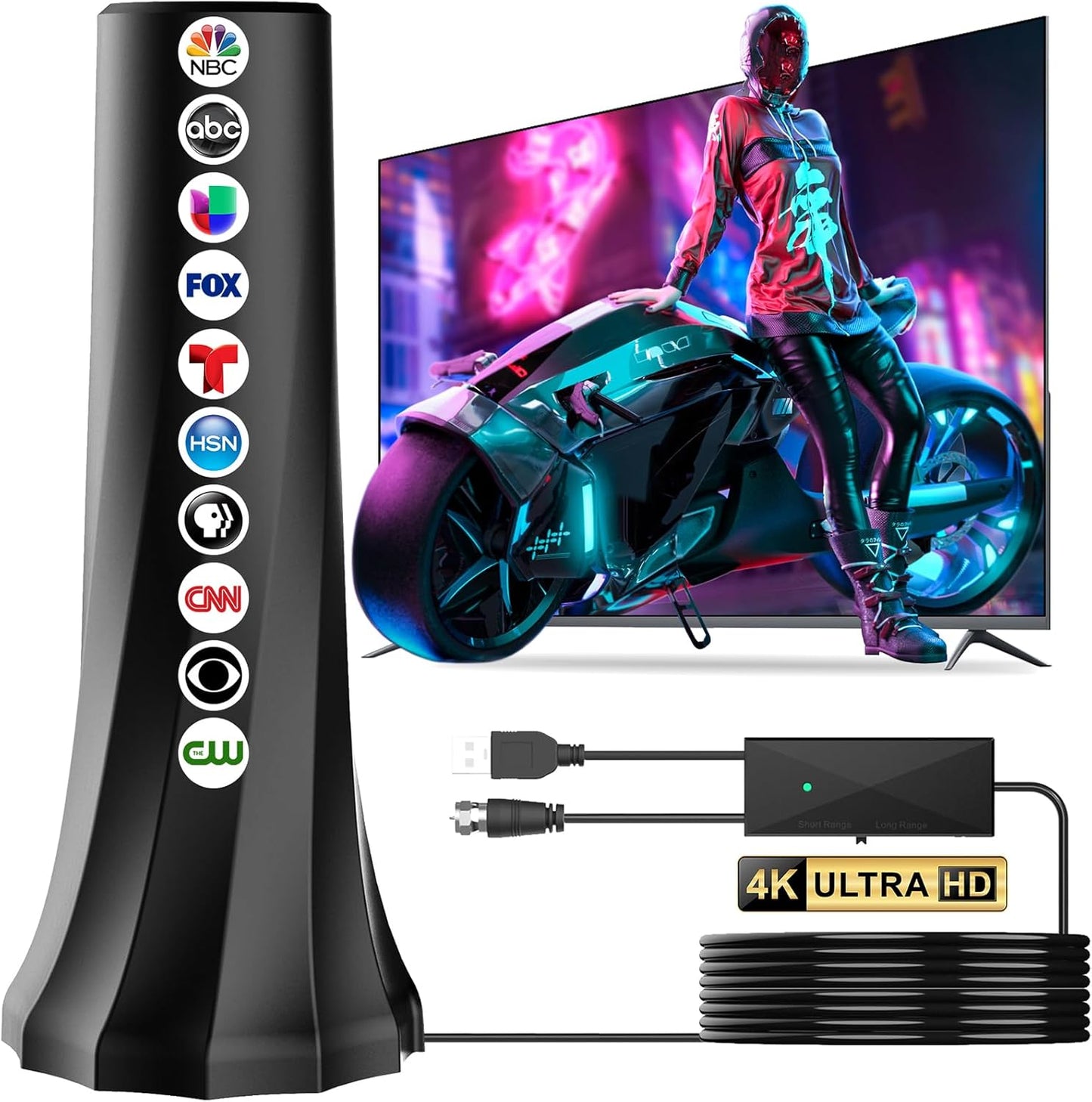 Digital TV Antenna High Gain Magnetic Base 80