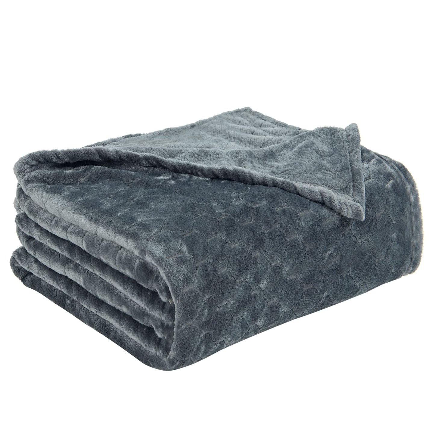TOONOW Fleece Blanket Super Soft Cozy Throw Blanket 50" x 60", Lightweight Fuzzy Comfy Textured Flannel Blanket Warm Plush Throw Blankets for Couch, Sofa, Bed, Emerald WN420