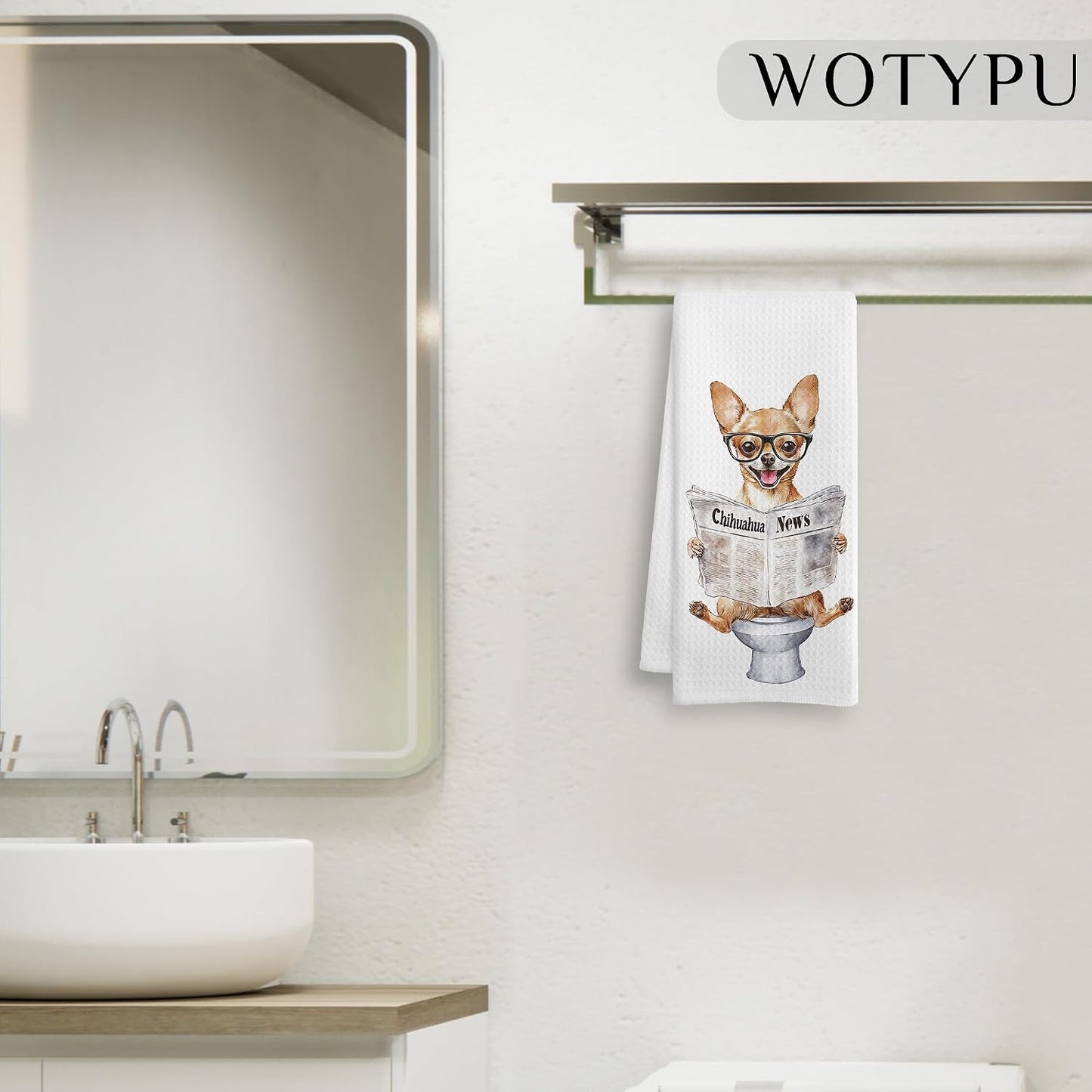 Funny Chihuahua Gifts Hand Towels for Bathroom, Chihuahua Gifts for Women Men Decorative Hand Towels for Kids Guest Bathroom Washroom Power Room Vanity Half Bath, 16X24 Inch BST326L