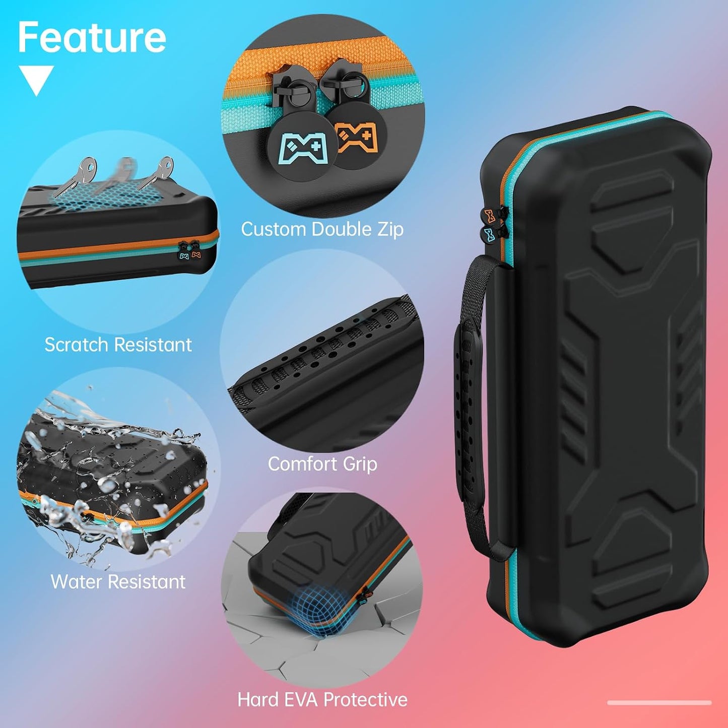 Hosanwell Switch2 13 in 1 Accessories Set for 2025 Nintendo Switch2 Model,Switch2 Hard Carrying Case with Switch2 Protective Case,8 Thumb Grip,2 Screen Protector,1 Stand WN420