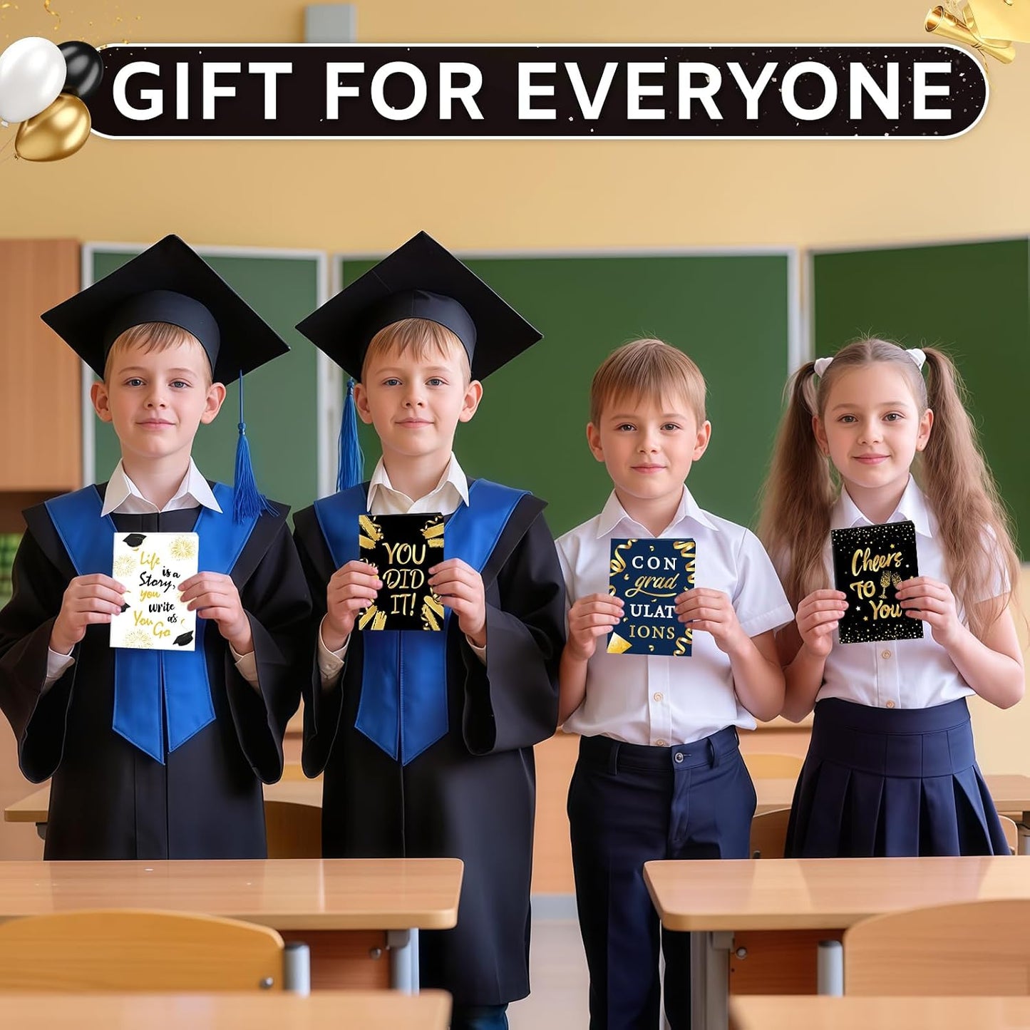 4 Sets Graduation Gift Card Book, Congrats Grad Money Holder Cards with Envelopes, Graduation Gift Card Booklet Organizer for Class of 2026, Students, Friends BST326L