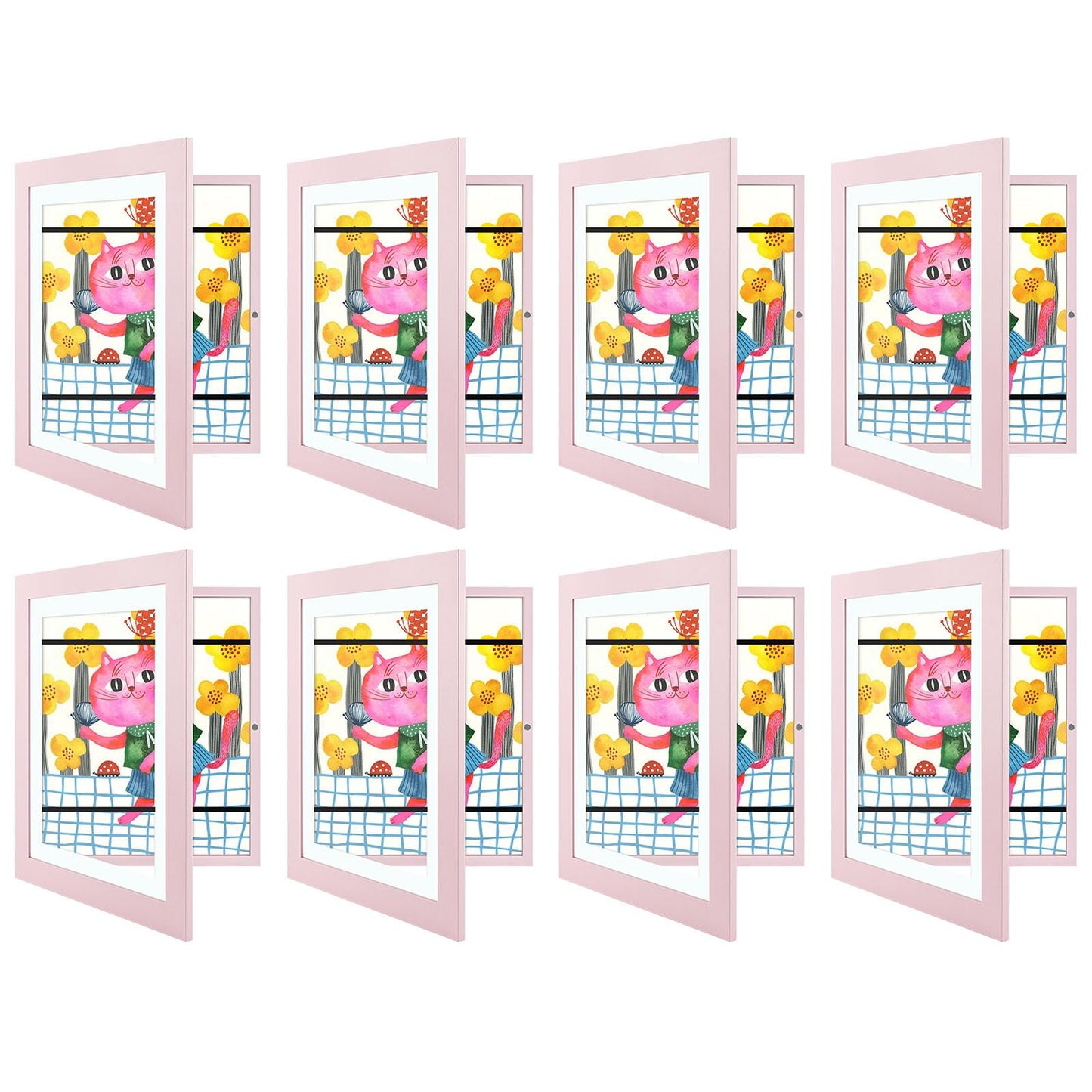 Golden State Art, 8.5x11 Kids Art Frames, Front-Opening Picture Frame Great for Kids Drawings, Artworks, Children Art Projects, Schoolwork, Home or Office (Walnut, Set of 2) BST220