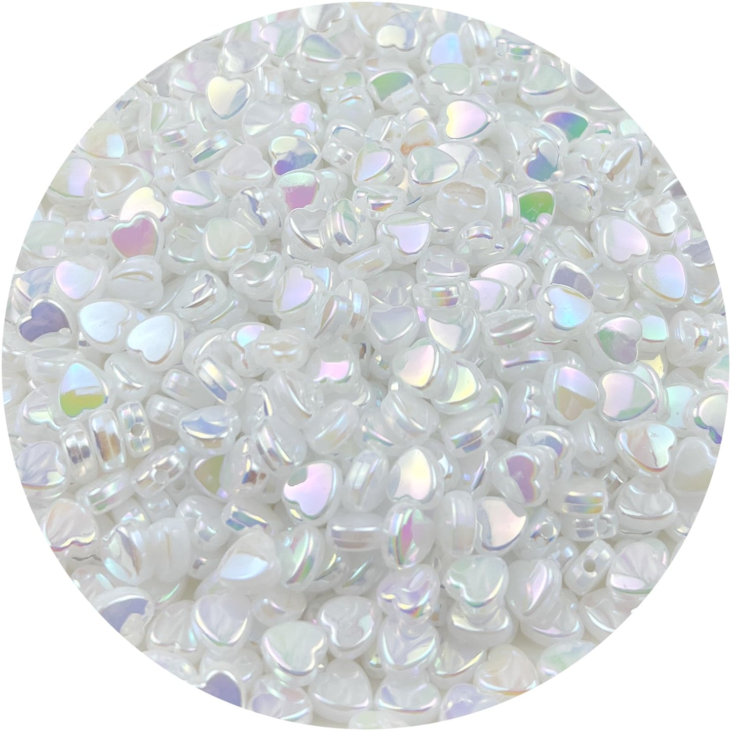 500Pcs Acrylic Heart Beads, AB Colors Heart Shape Beads Crystal Heart Beads for Jewelry Making DIY Bracelet Earring Necklace Key Chains(90-Light Lake Blue AB) BST220