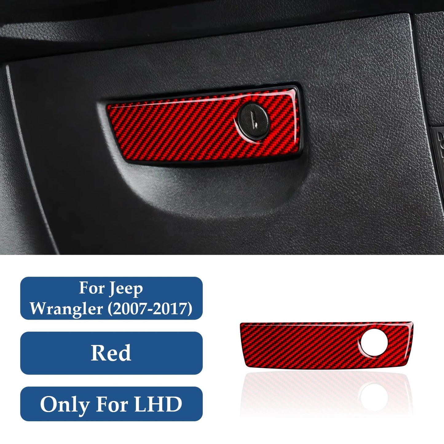 Car Gear Shift Lower Panel Sticker Carbon Fiber Decal Interior Trim Cover for Jeep Wrangler 2011 2012 2013 2014 2015 2016 2017 Accessories (Red) BST220