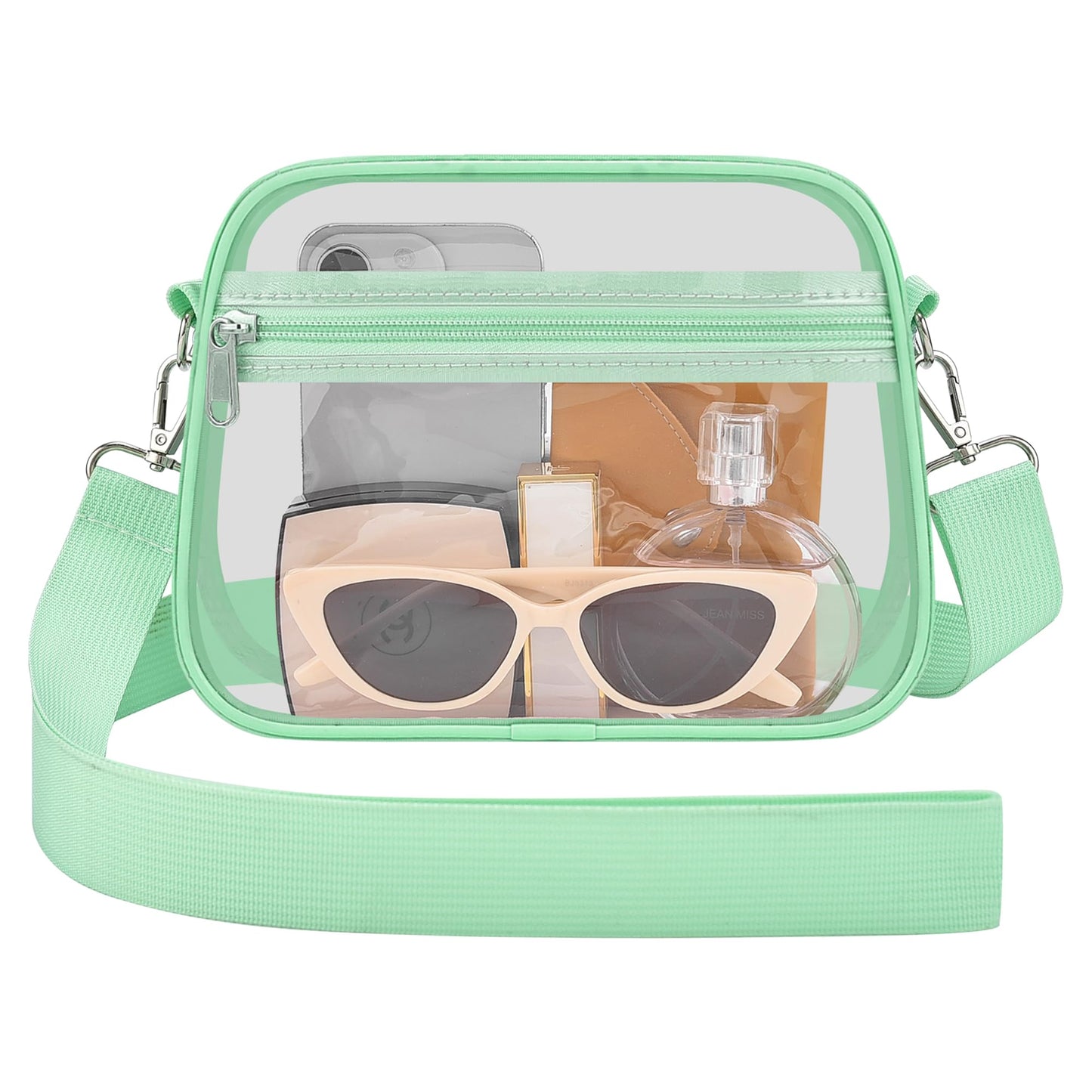 Clear Bag for Stadium Events Stadium Approved Women's Top-Handle Handbags | Mini Small Clear Bag Purse with Wide Adjustable Strap and Front Pocket for Sports Concerts, Festivals BST202