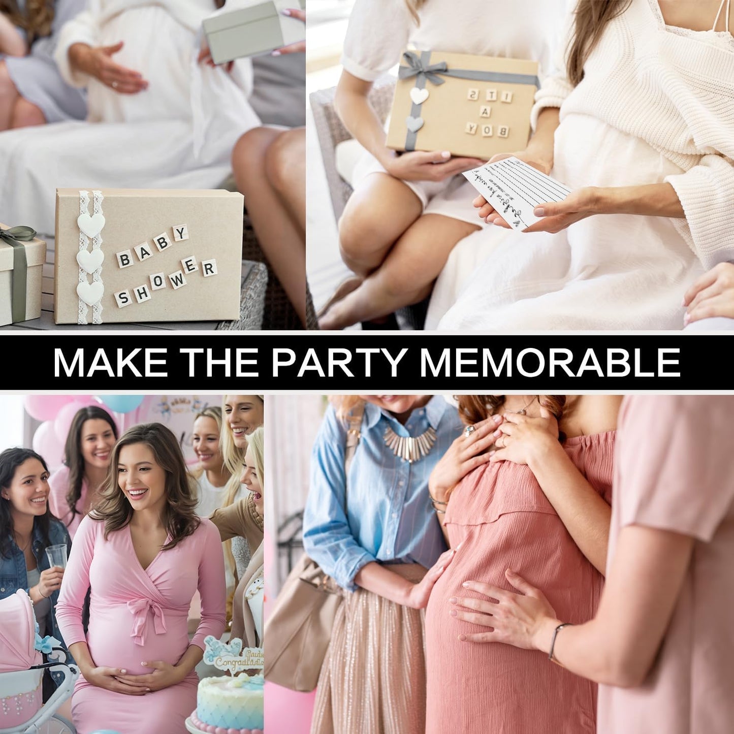 Advice and Wishes Cards with Box For Parents To Be - 50 Pcs Minimalism Advice Cards, Baby Shower Paty Game, Well Wishes Box for New Parents Baby Shower Decorations -A04 BST202