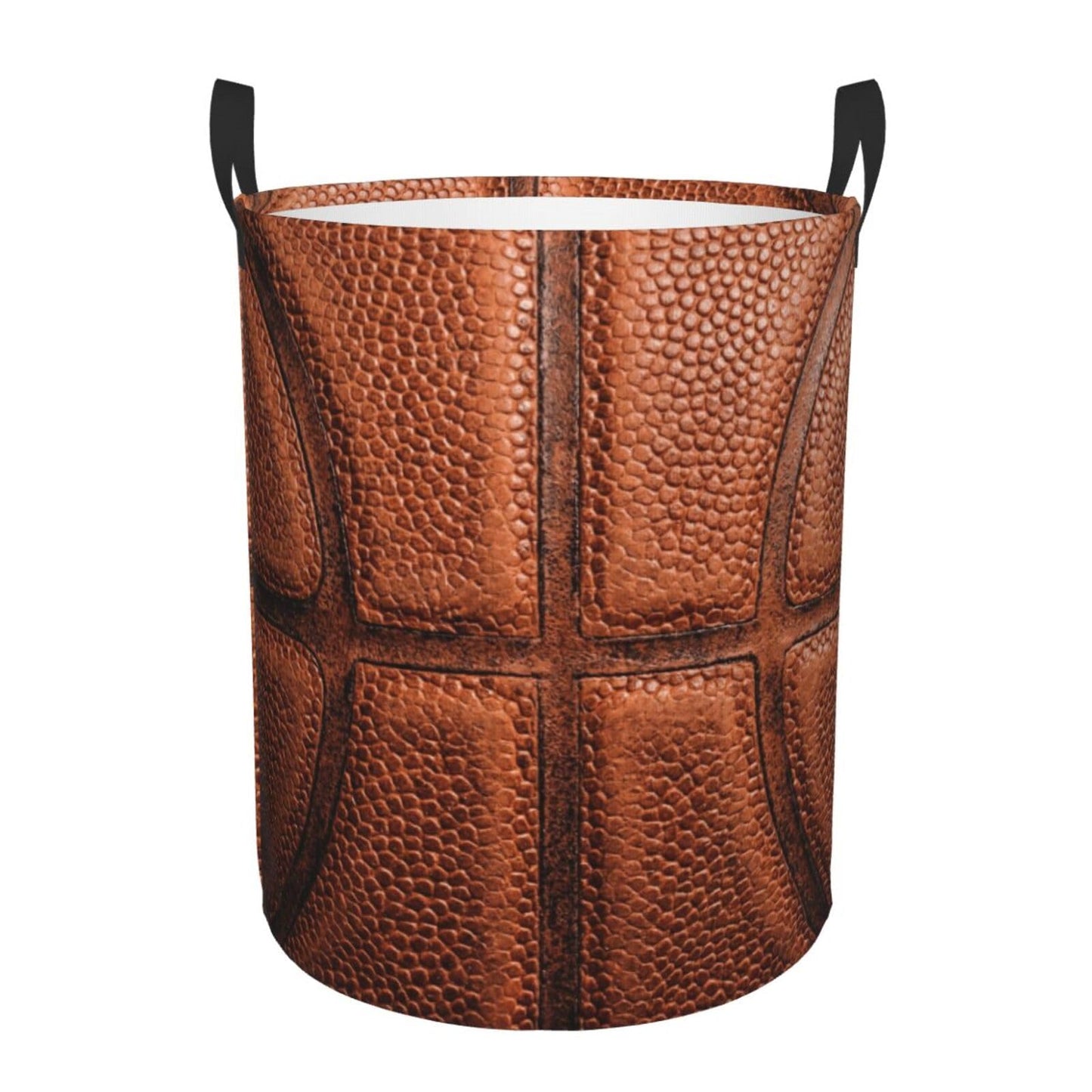 Basketball Round Laundry Hamper Basket Ball Texture Storage Basket Toys Clothes Organizer Bin For Home Bathroom Bedroom Dorm Nursery, 62l BST202