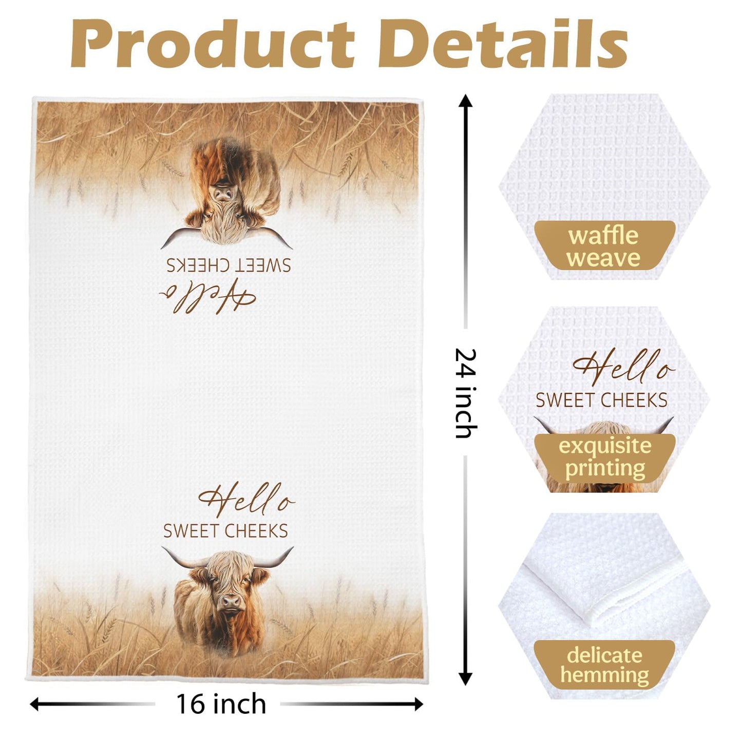 Raccoon Gifts Bathroom Towels Set - Raccoon Gifts Decorative Hand Towels, Hello Sweet Cheeks Bathroom Decor, 16x24 Inches Set of 2 BST220