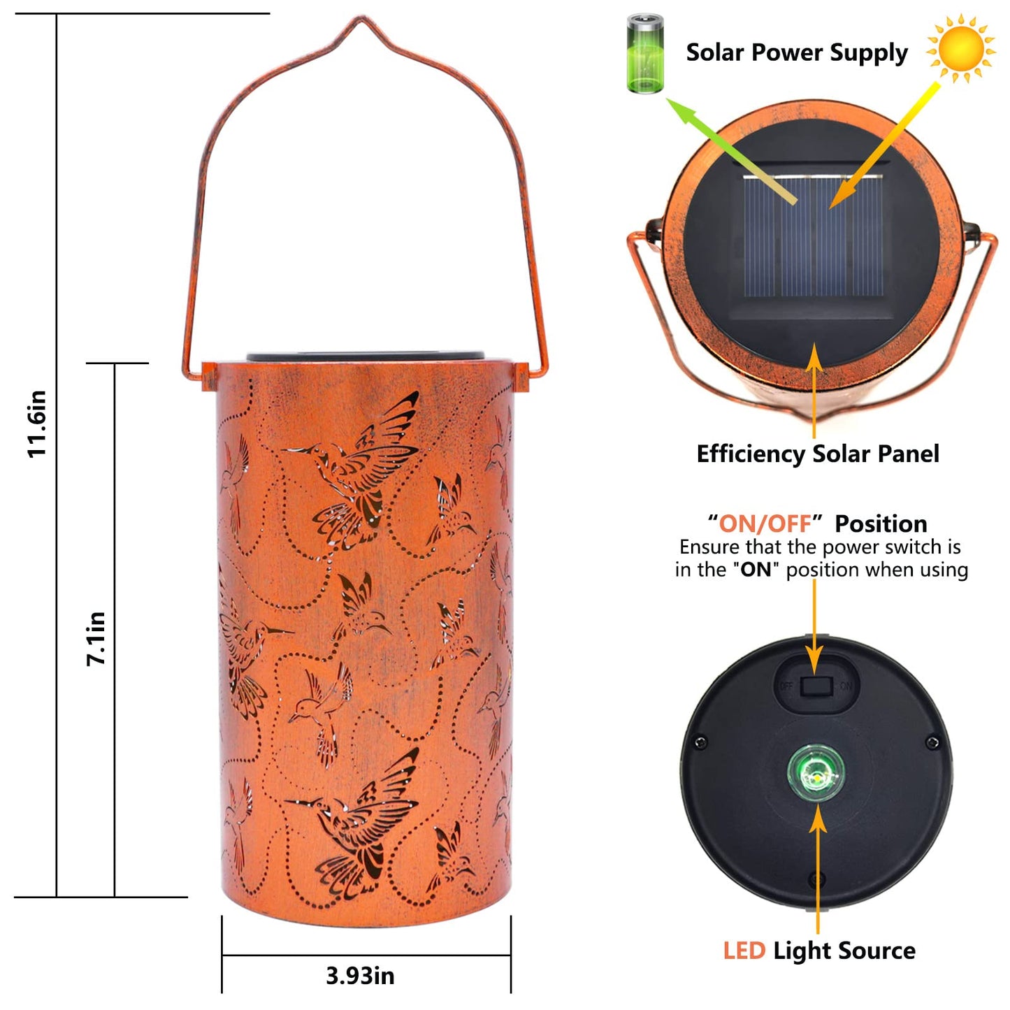 Solar Lanterns Outdoor Waterproof Butterfly Garden Decor Birthday Gifts for Women Mom Grandma, Hanging Solar Lights Metal Lantern Decoration Outside for Yard, Patio, Backyard, Porch