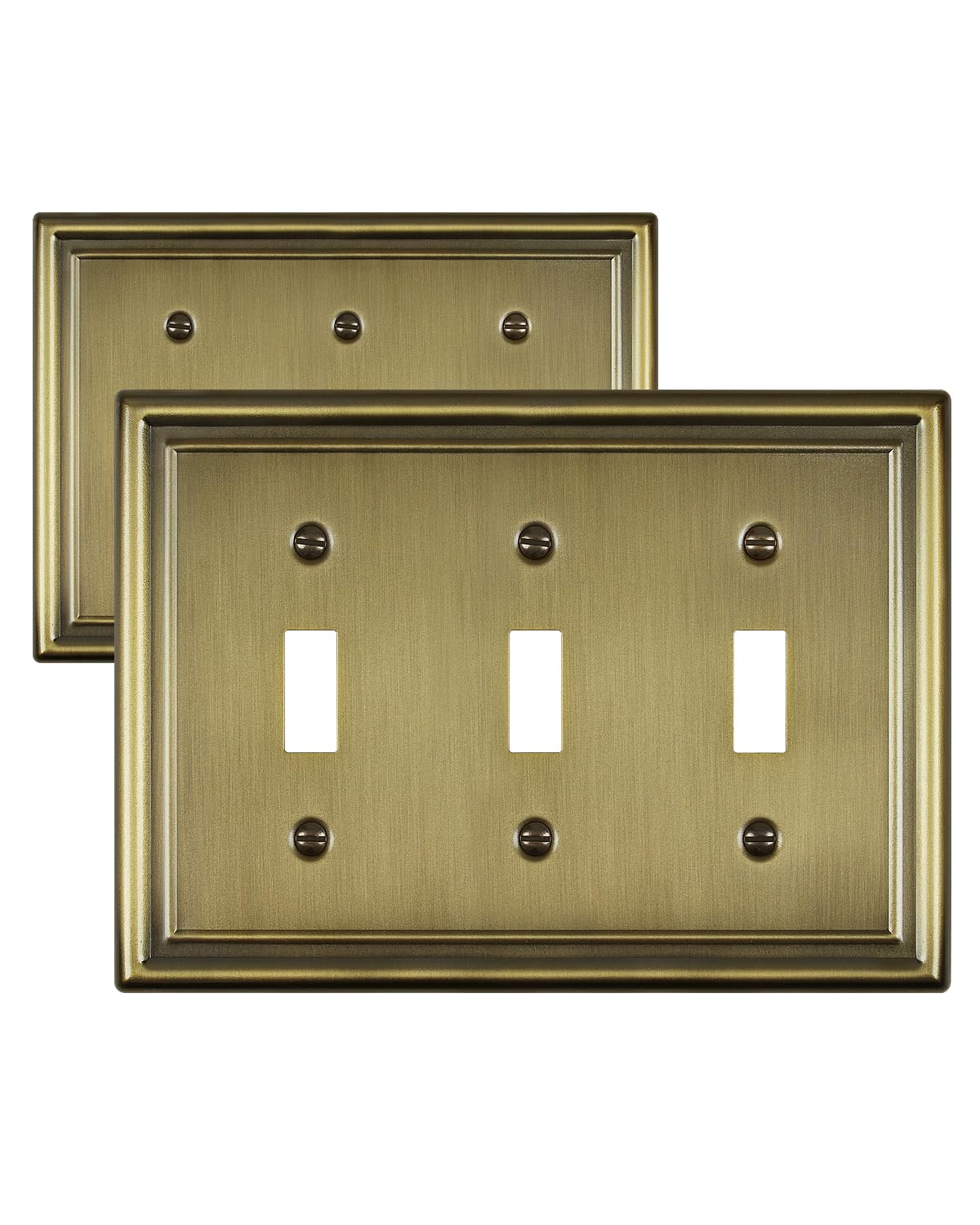 Decorative Metal Wall Plates, Switch Plates Outlet Covers (Off White/1 Decorator 4 Pack) WN420
