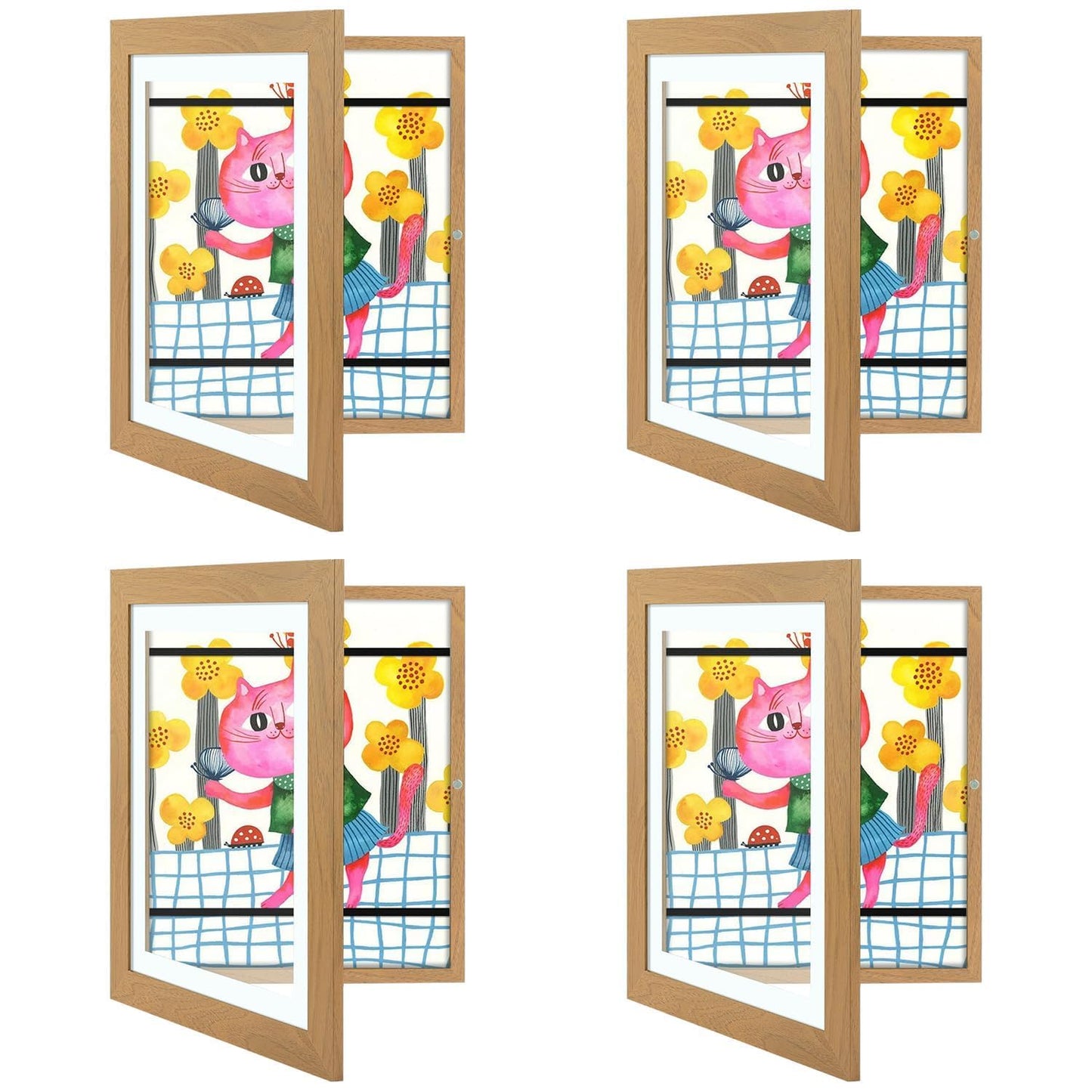 Golden State Art, 8.5x11 Kids Art Frames, Front-Opening Picture Frame Great for Kids Drawings, Artworks, Children Art Projects, Schoolwork, Home or Office (Walnut, Set of 2) BST220