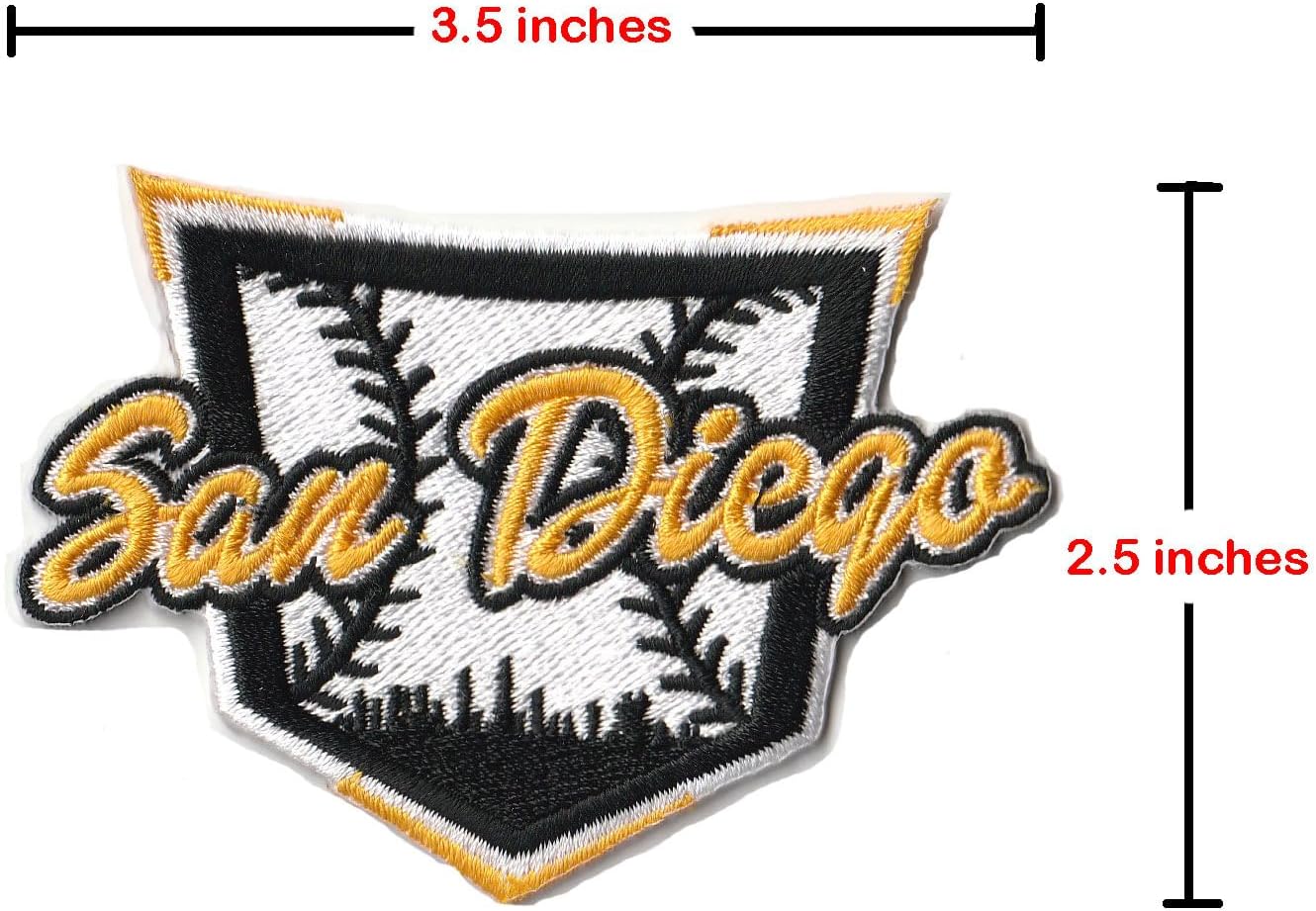 MJshop29 Baseball Fan City of San Diego Fan Favorite Team Iron On Patches for Clothing Backpacks Jeans Motorcycle Patch Sew On Custom Jackets Hats Tactical Bags BST220