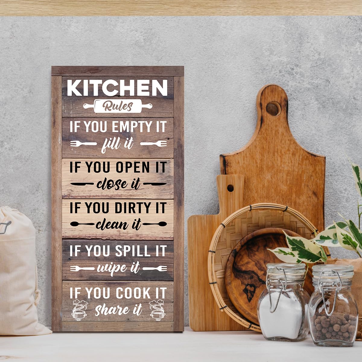 Rustic & Funny Bathroom Signs - Western & Farmhouse Bathroom Rules Wall Decor E1 BST202