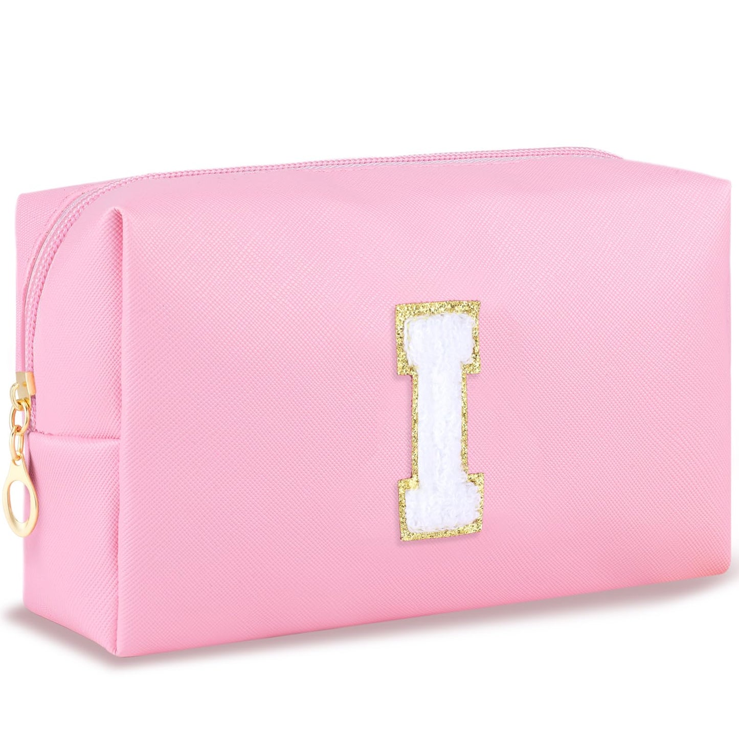 URSKYTOUS Gifts for Girls Initial Makeup Bag Personalized Cosmetic Bag with Zipper Cute Travel Toiletry Bag Waterproof PU Preppy Makeup Pouch Birthday Gift for Teen Girls Women(Blue P) BST326L