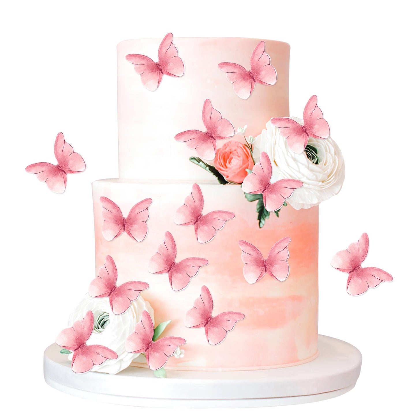 Edible Butterflies for Cake Decorating, Rainbow edible Butterfly Cake Toppers and Cupcake Toppers, Edible Wafer Paper Butterflies Set of 48 Rainbow Cake Food Decorations (5Colors-1) BST326L