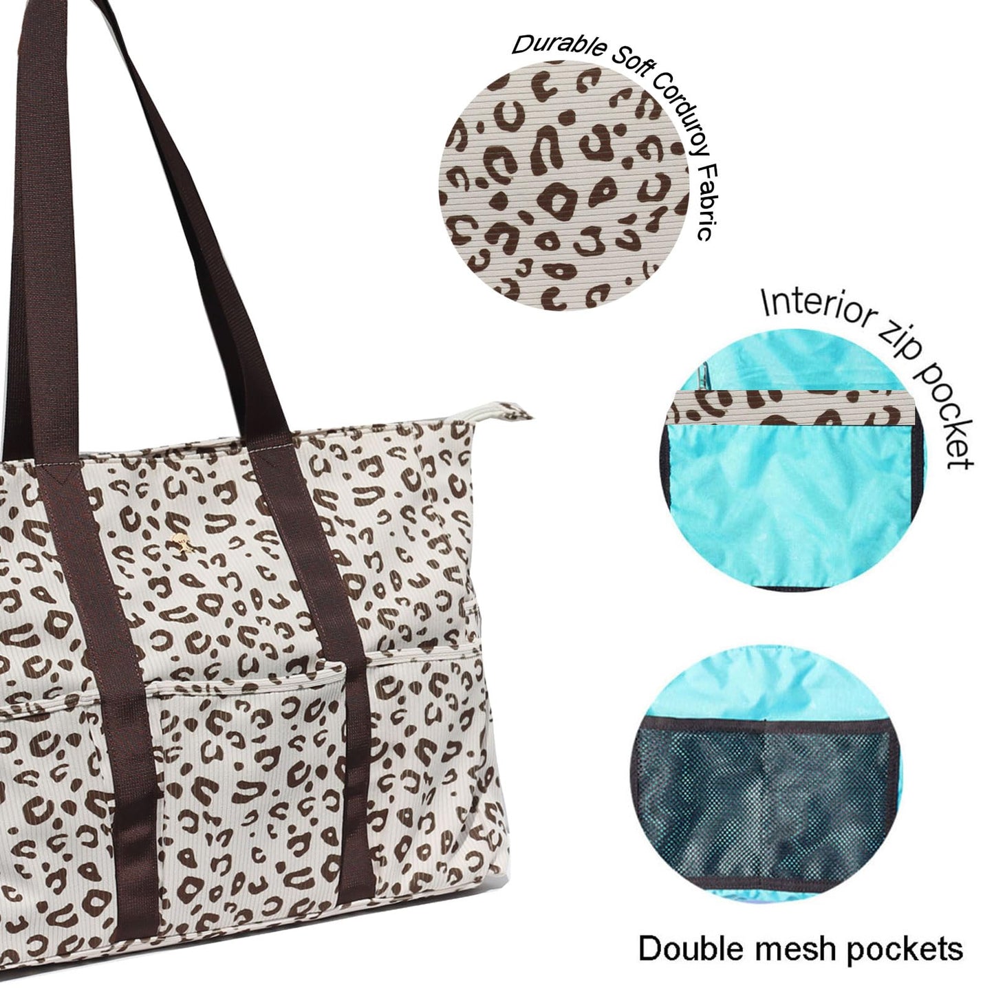 ESVAN Utility Tote Bag Weekender Duffle Bag with 13 Pockets - Perfect for Travel, Work, Gym, Beach, Teachers, and Nurses BST326H
