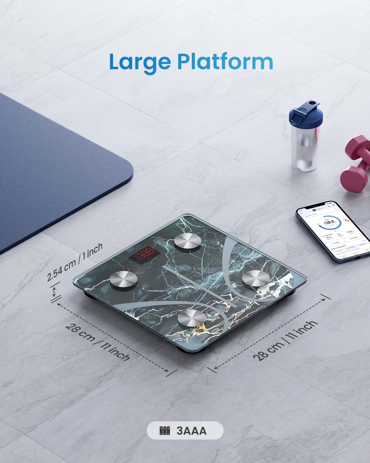 RENPHO Smart Scale for Body Weight, FSA&HSA Eligible, Bathroom Digital Scale with BMI, Body Fat, Bluetooth Fitness Equipment Sync with Apps, Accurate for Weight Loss, Home Use, 400 lbs - Elis 1