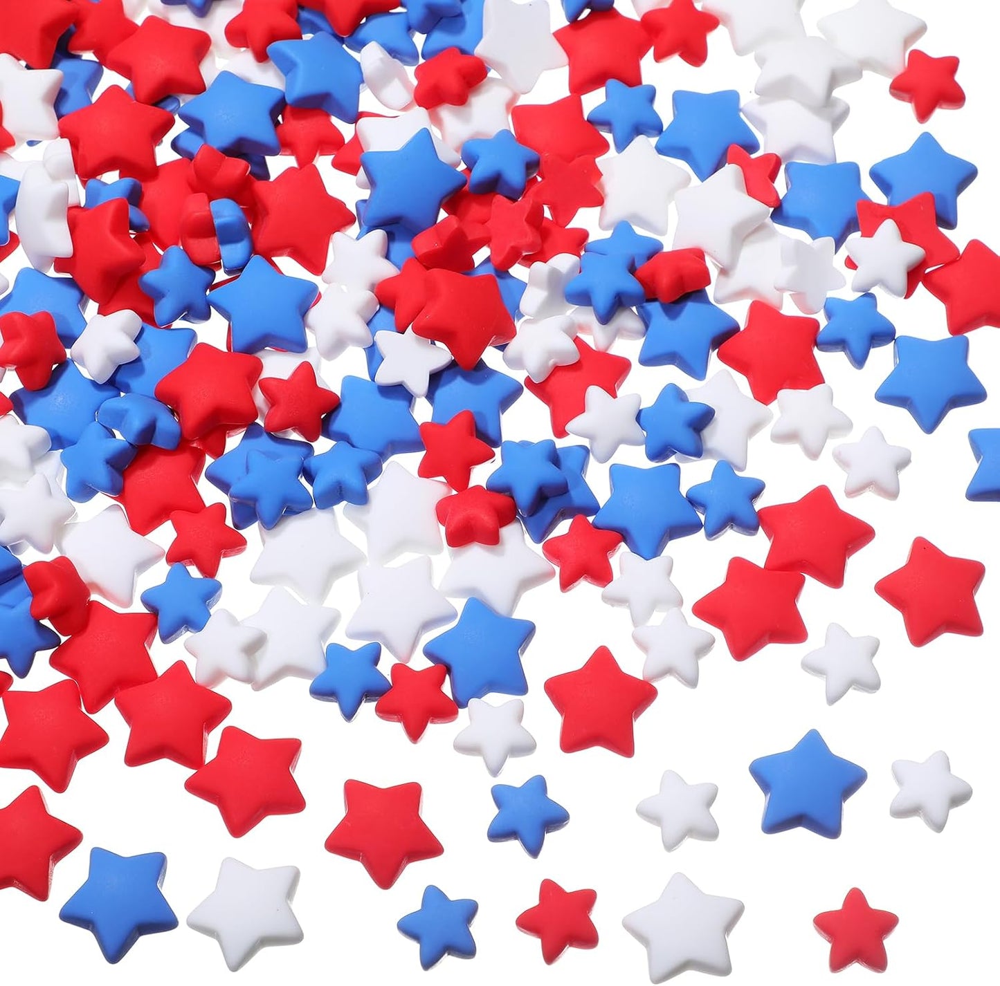 Weysat 240 Pcs Red White and Blue Stars Memorial Day Patriotic Vase Filler Decorations 250th Anniversary Independence Day Table Centerpieces 4th of July Resin Table Scatter (0.6,0.8 Inch) BST326L