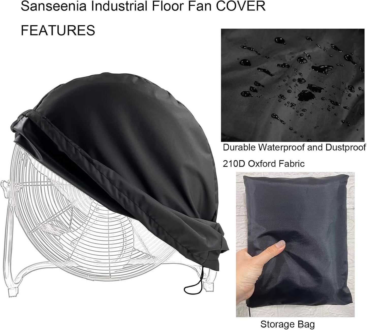 Industrial Floor Fan Cover, Waterproof & Dustproof Fan Cover Fit For Most 18" 20" High Velocity Electric Industrial Shop and Home Floor Fan BST326H
