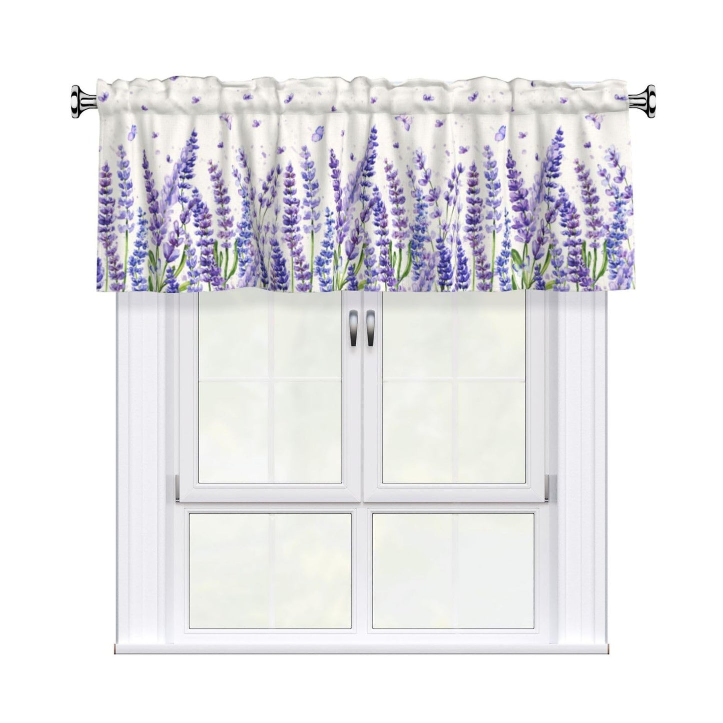 Patriotic Valance for Kitchen 2 Pack 54"x18" American Flag Curtains for Windows Red White Blue Stars 4th of July Independence Day Eucalyptus Leaf Window Treatment Rod Pocket Valance for Home Decor BST326L