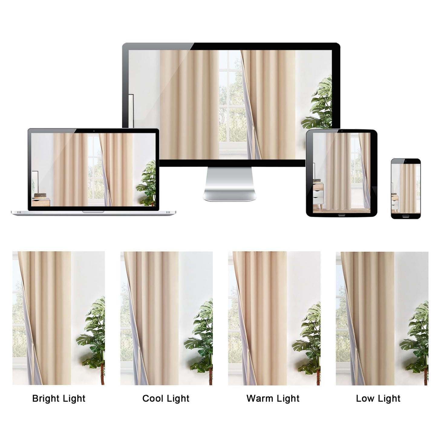 XWZO White Blackout Curtains with Tiebacks - Rod Pocket & Back Tab Heat and Full Light Blocking Window Panels for Bedroom/Nursery, 84 Inches Long Thermal Insulated Draperies, W42 x L84, Set of 2 BST326H