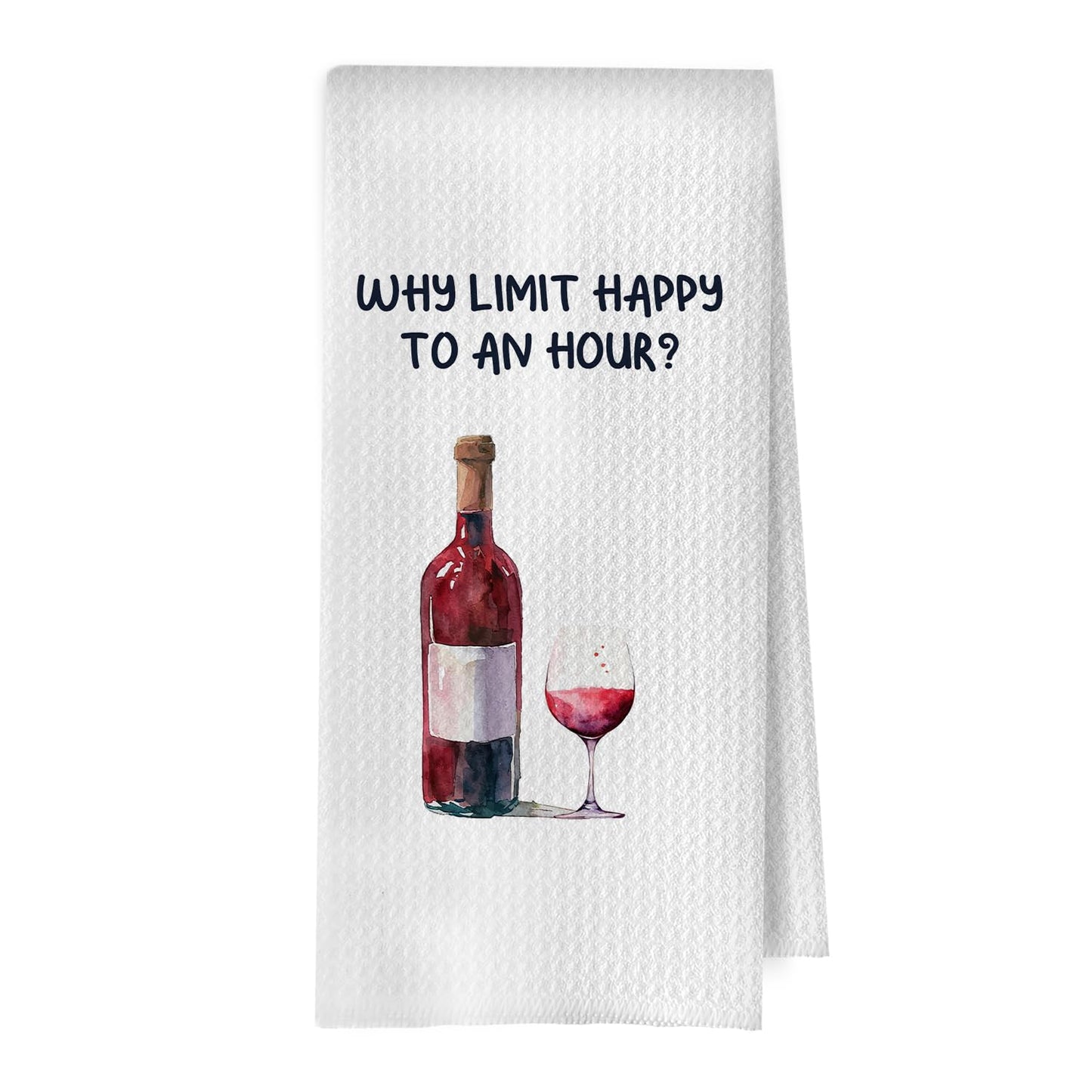 Funny Wine Kitchen Decor - Wine Gifts Waffle Dish Towels for Kitchen, Hostess Gifts Hand Towels, Housewarming Gift Tea Towel, 16x24 Inch BST220