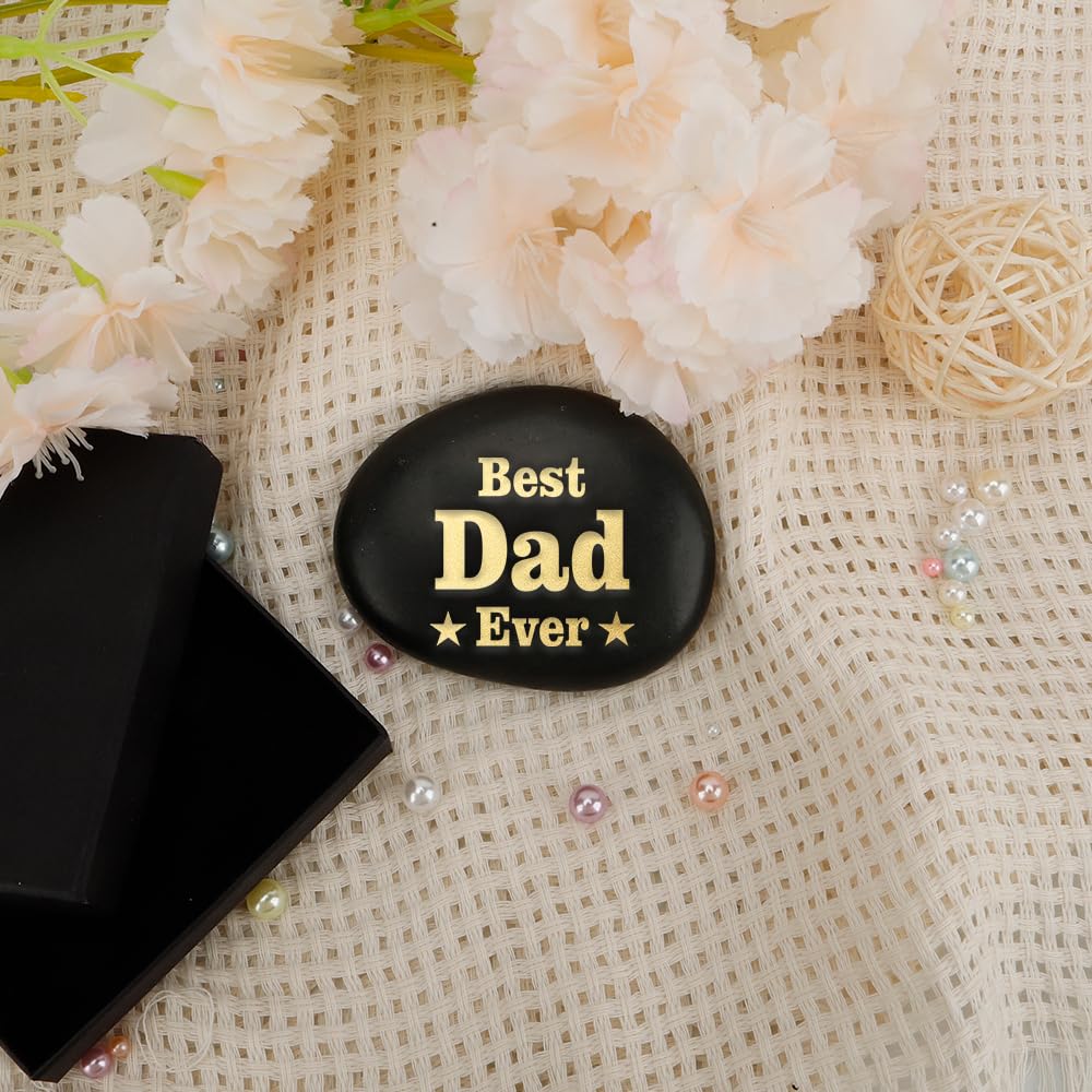 Dad Fathers' Day Gift for Father Daddy Best Dad Ever Rock Engraved Pebble Gifts Birthday Father's Day Valentines Presents Ideas Decorations BST220
