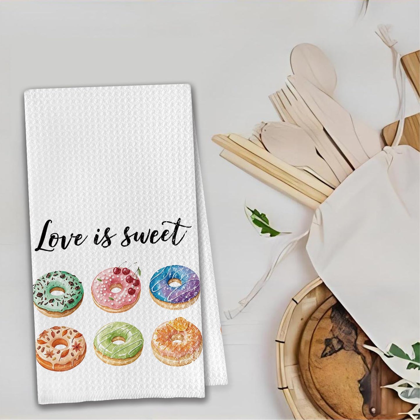 Bon Appetite Modern Kitchen Towels, Farmhouse French Dish Tea Towels for Kitchen, Gifts for Cooking Lovers Decorative Hand Towels, 16x24 Inch WN420