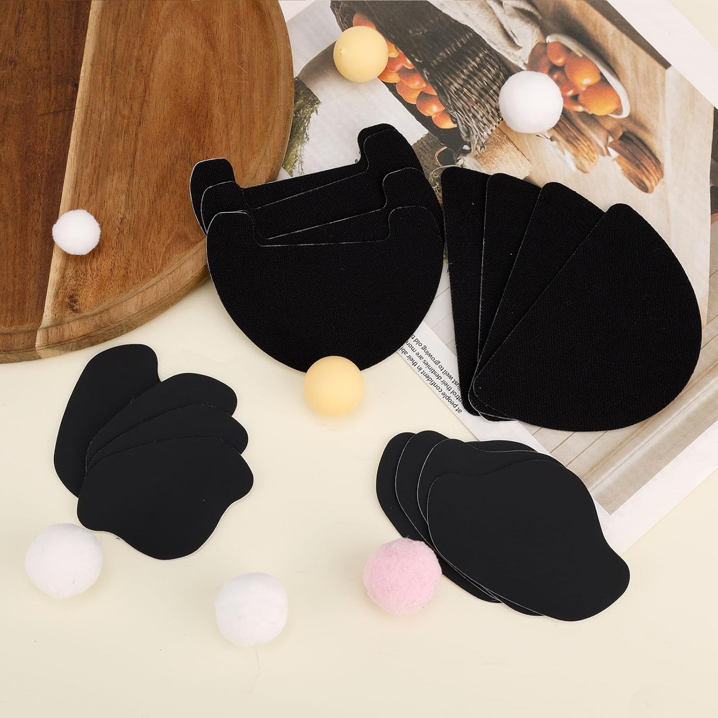 Gosknor 16pcs Shoe Hole Repair Patches, Self-Adhesive Shoe Toe & Heel Repair Patches for Sneakers Leather Shoes High Heels (Black) BST326L