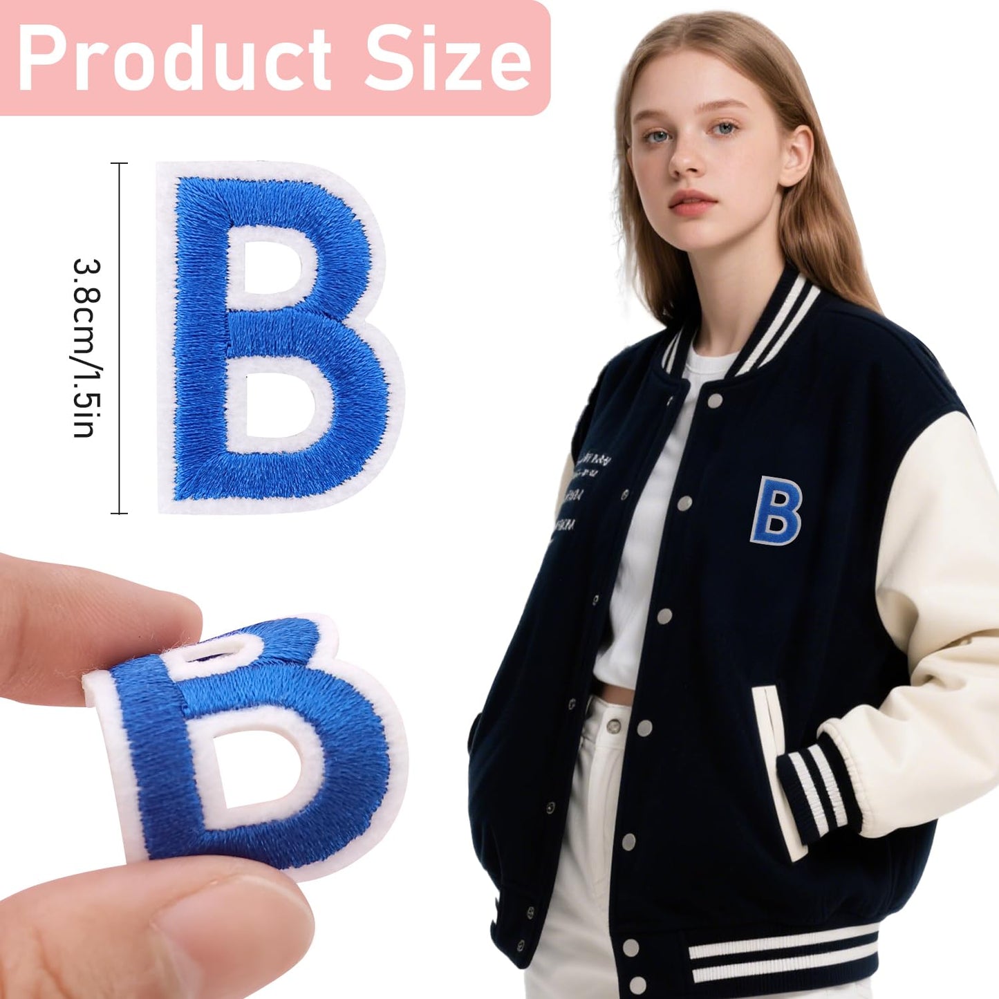 72Pcs Iron on Number and Letter Patches, Numbers 0-9, Letters A-Z Embroidered Applique Patches for Clothes, Skirts, Hats, Socks - Black BST220