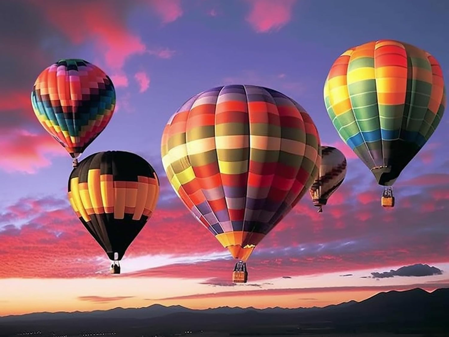 Diymood Paint by Numbers for Adults Landscape, DIY Oil Painting Hot Air Balloon Acrylic Paint by Number Kits for Kids Adults Beginner for Home Wall Decor 12x16 inch BST220