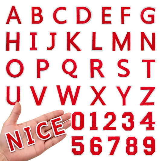 72Pcs Iron on Number and Letter Patches, Numbers 0-9, Letters A-Z Embroidered Applique Patches for Clothes, Skirts, Hats, Socks - Black BST220