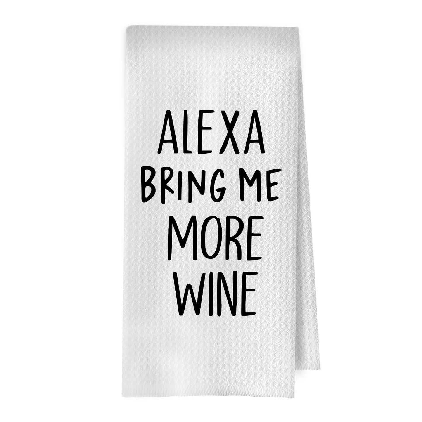 Funny Wine Kitchen Decor - Wine Gifts Waffle Dish Towels for Kitchen, Hostess Gifts Hand Towels, Housewarming Gift Tea Towel, 16x24 Inch BST220