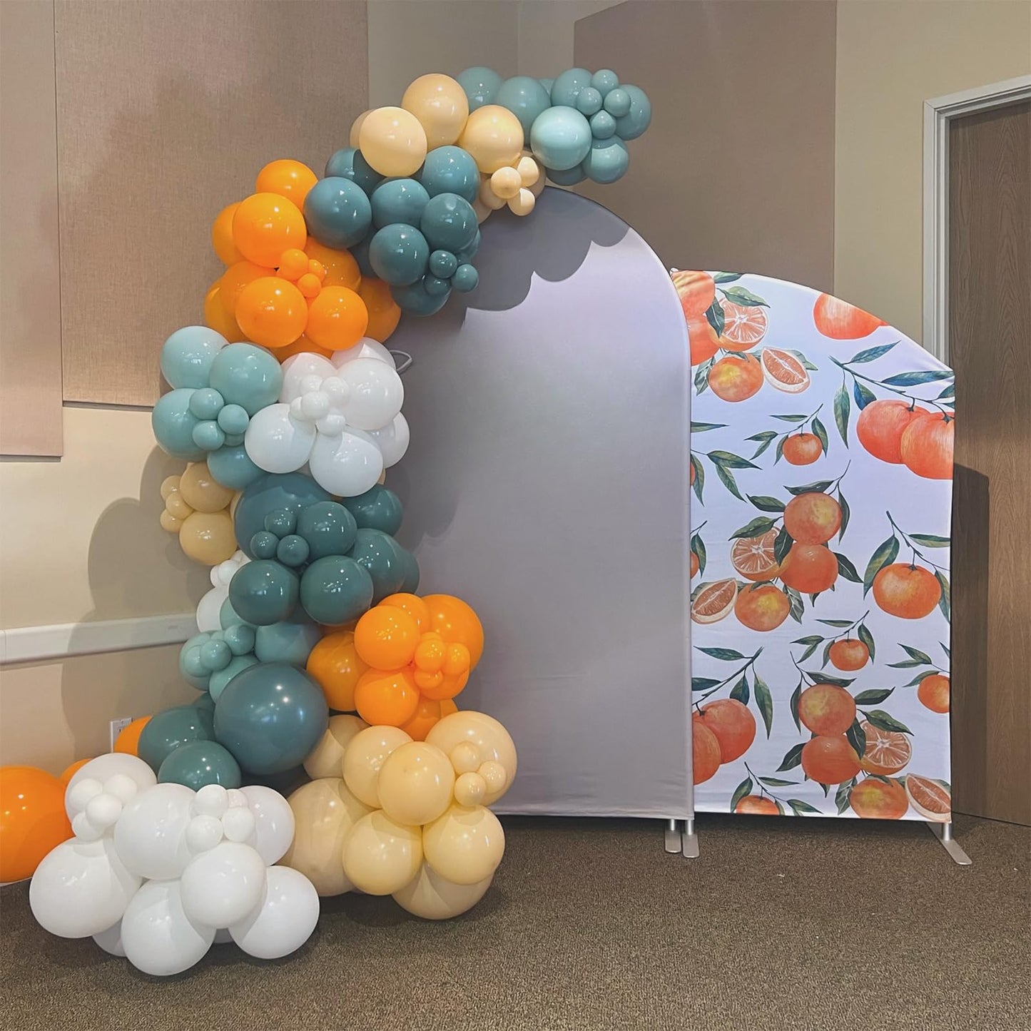 Dusty Green Blue Balloon Arch Kit, Fog Green Dusty Water Blue Beige Ivory Latex Balloons Garland Kit for Women Men Neutral Birthday Wedding Baby Bridal Shower Jungle Safari Party Decorations WN420