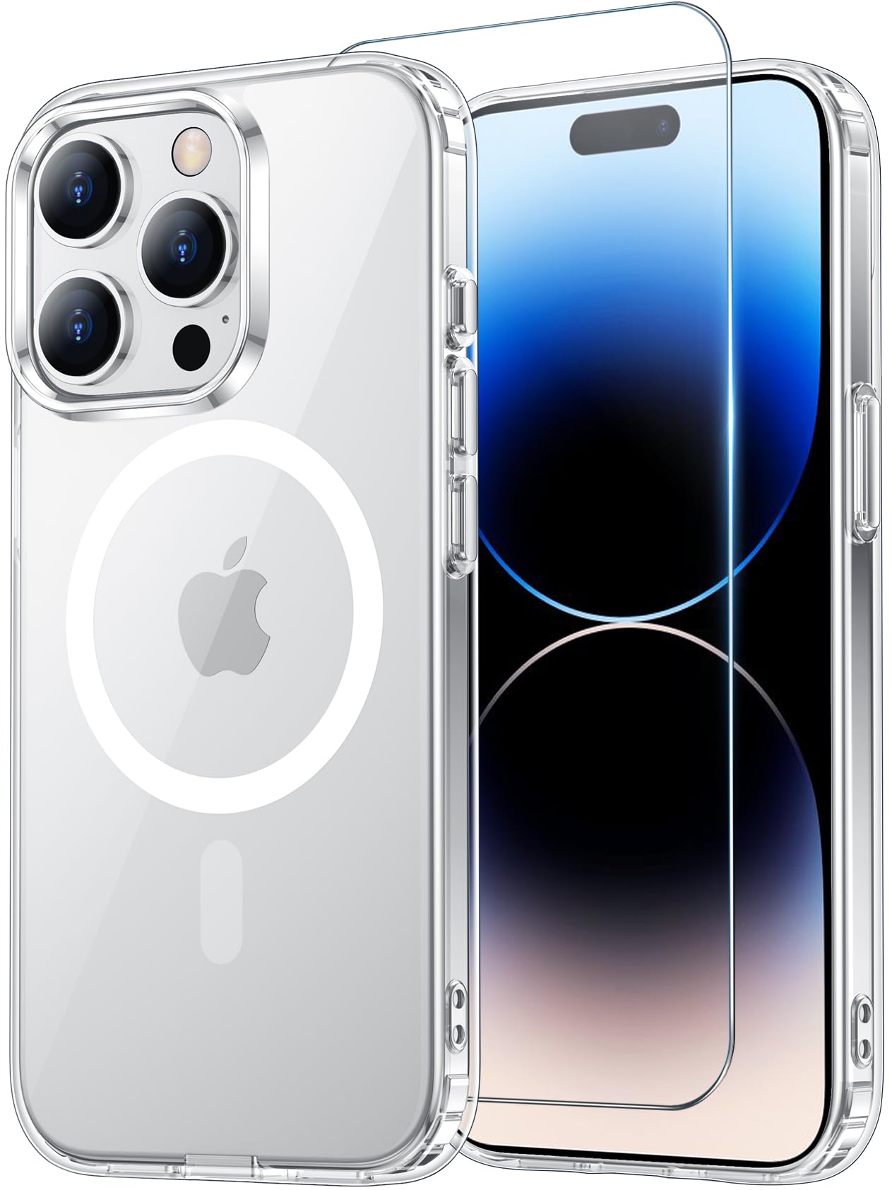 for iPhone 17 Pro Max Case Clear with Screen Protector, Compatible with Magsafe, Anti-Yellowing, Military-Grade Protection, Shockproof Slim Magnetic Phone Case Cover, Black WN420