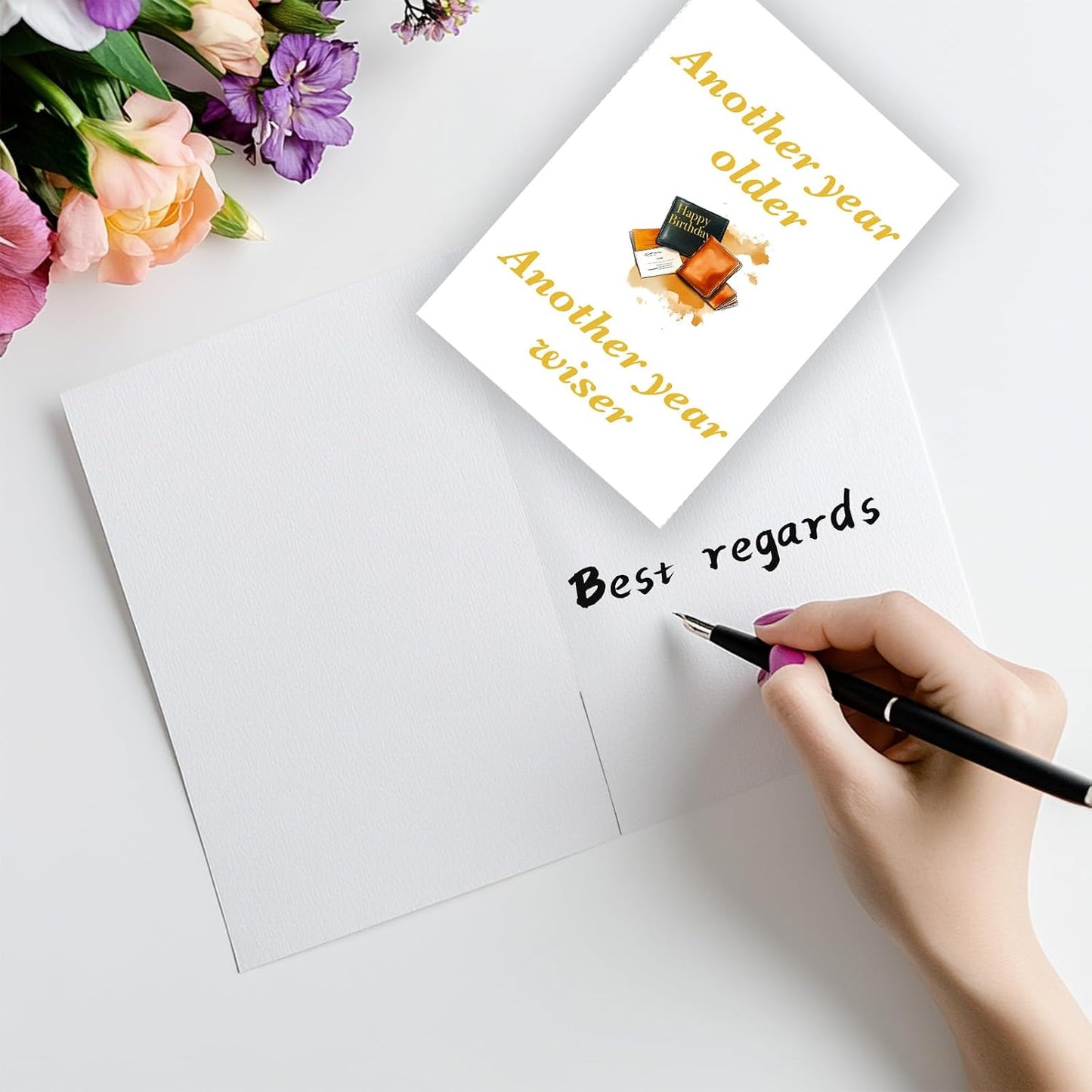 Funny Birthday Card, Husband Birthday Card, For Him, Men, Boyfriend, Dad, Grandpa Card - Size 8x5.3 inches (A day full of wisdom) WN420