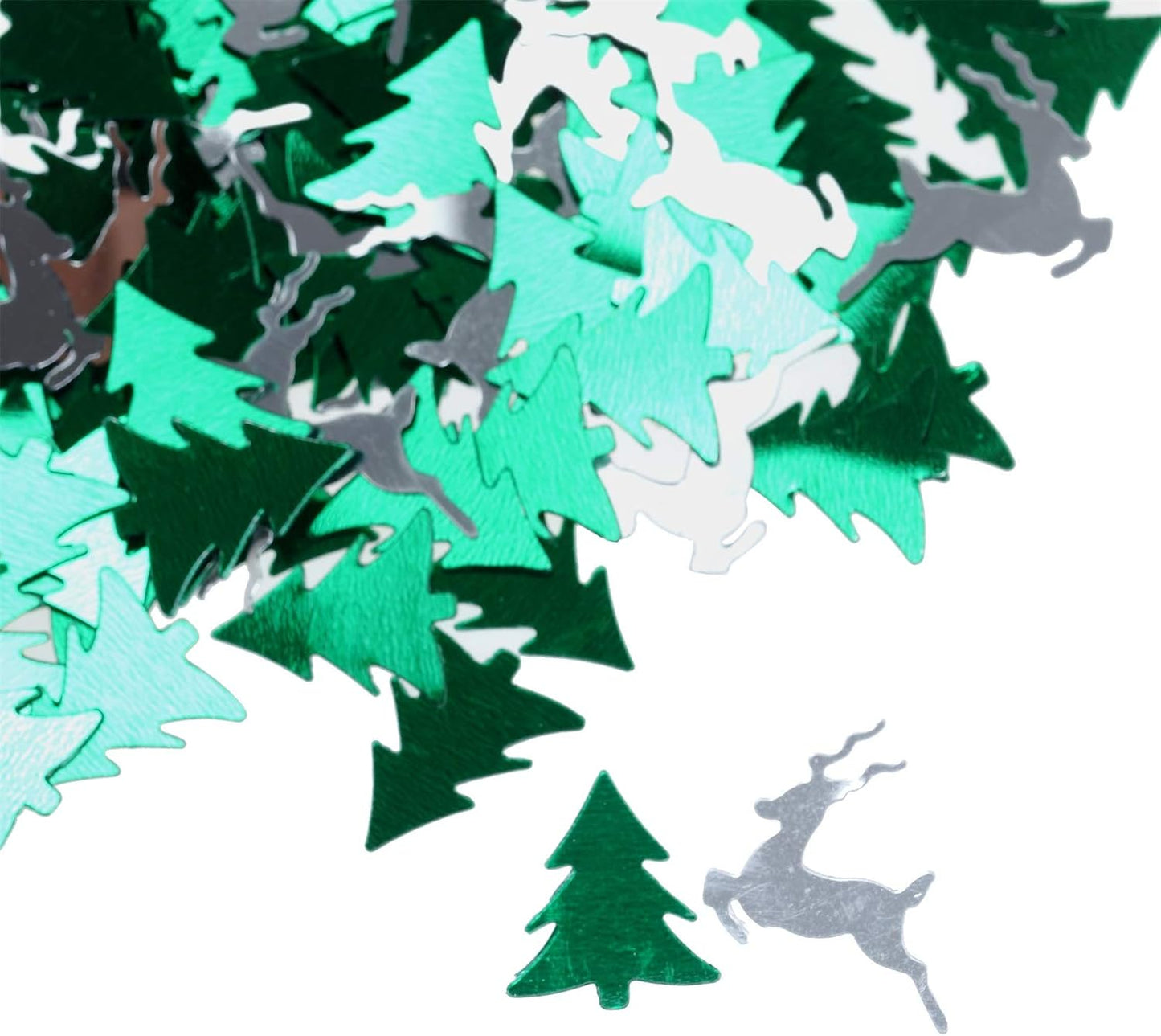 BinaryABC Christmas Table Confetti, Merry Christmas Sequins Party Confetti (15g) (Green Silver) BST326L
