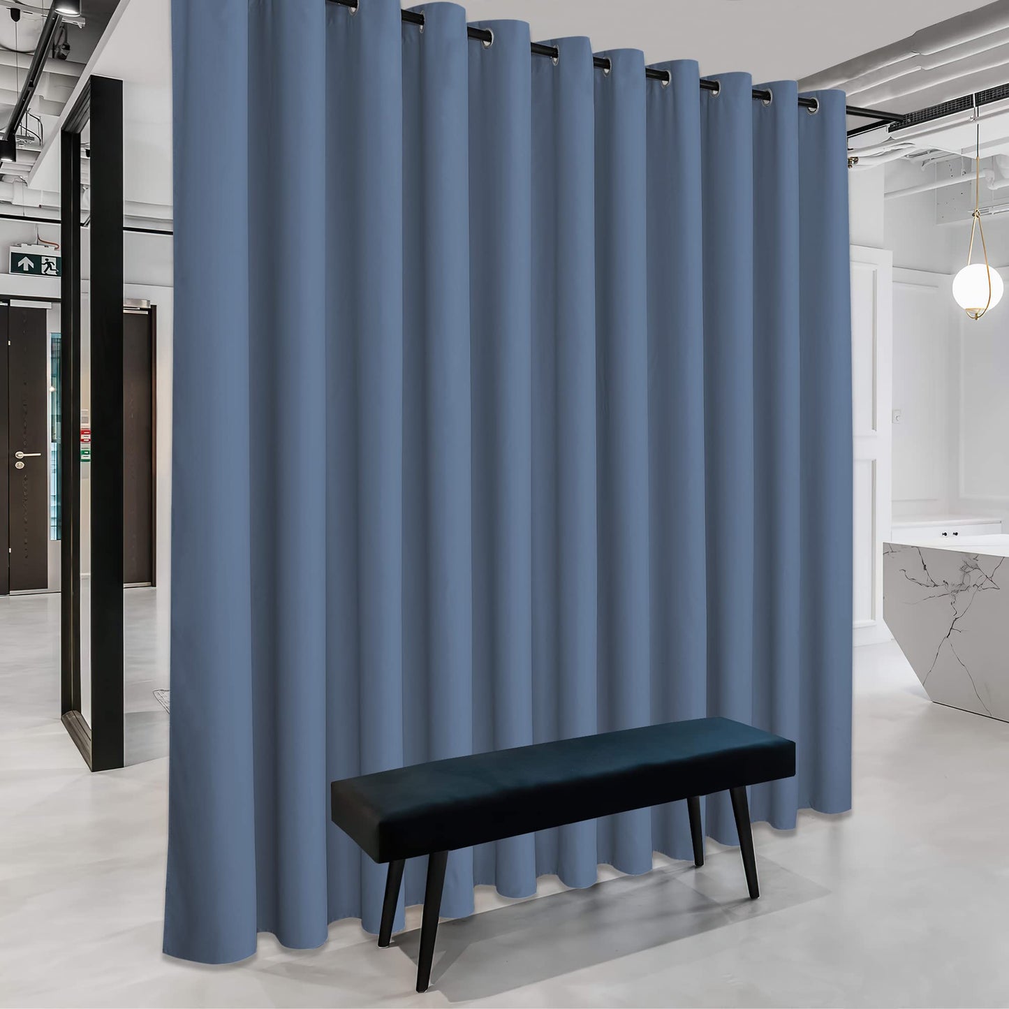 RYB HOME Room Divider Curtains Thermal Insulated Noise Reduce Privacy Window Curtains for Kids Bedroom Nursery Laundry Room Partitions, Wide 150 inches x Long 96 inches, Teal, 1 Panel BST220