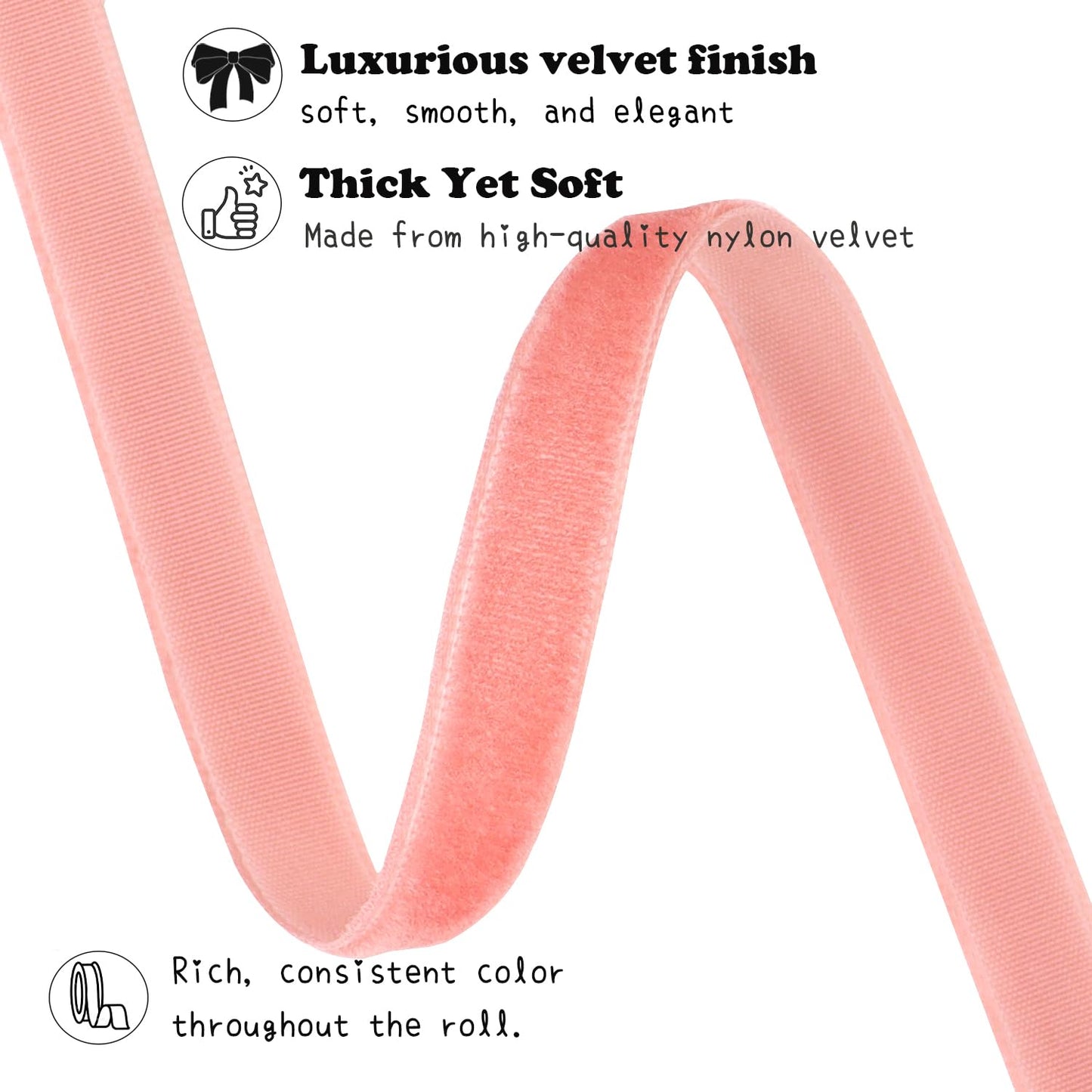 Red Velvet Ribbon 3/8 Inch X 12 Yards Christmas Ribbon for Gift Wrapping Christmas Ornaments Crafts Home Décor BST220