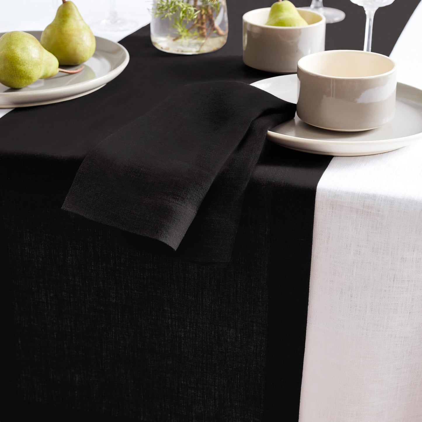 Solino Home 100% Pure Linen Dining Table Runner Cordovan, Sonoma 14 x 48 in | Table Runners for coffee tables, entryway tables and layered dresser styling | prewashed, relaxed drape | OEKO-TEX Certified BST326SOLH