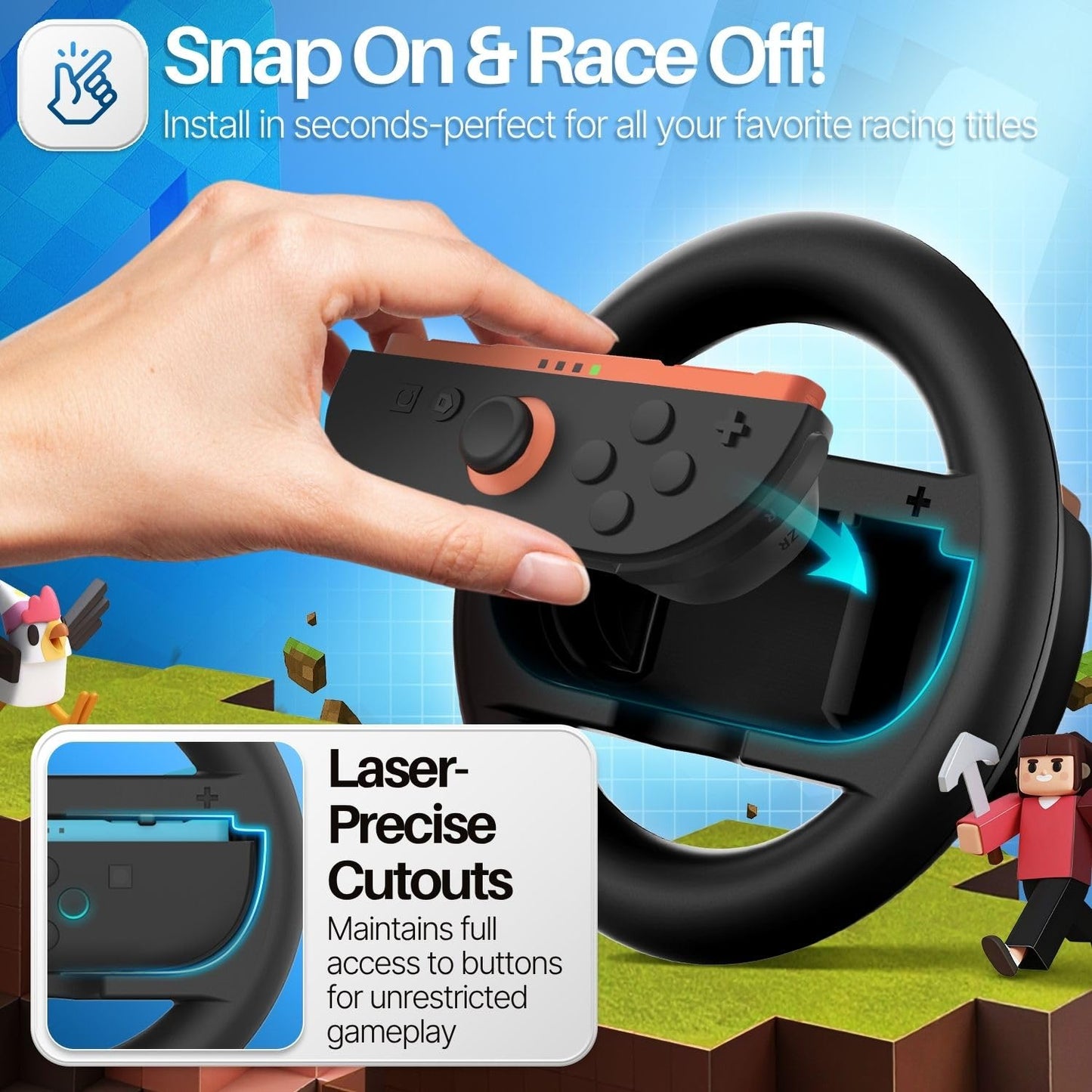 2pc Steering Wheel Controller Grip for Switch 2 Joycon 63