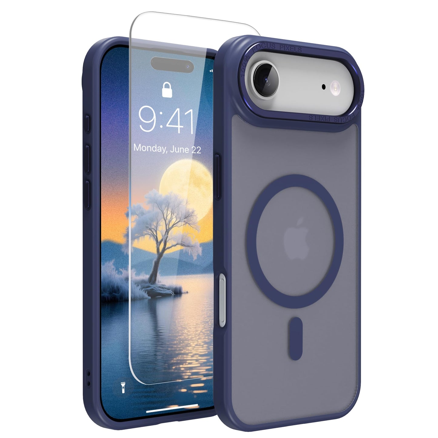Magnetic for iPhone 17 Air Phone Case, [Compatible with MagSafe], Screen Protector X1, [Military Grade Drop Protection],Matte Finish,Slim,Shockproof,Protective (Black, iPhone 17 AIR) WN420