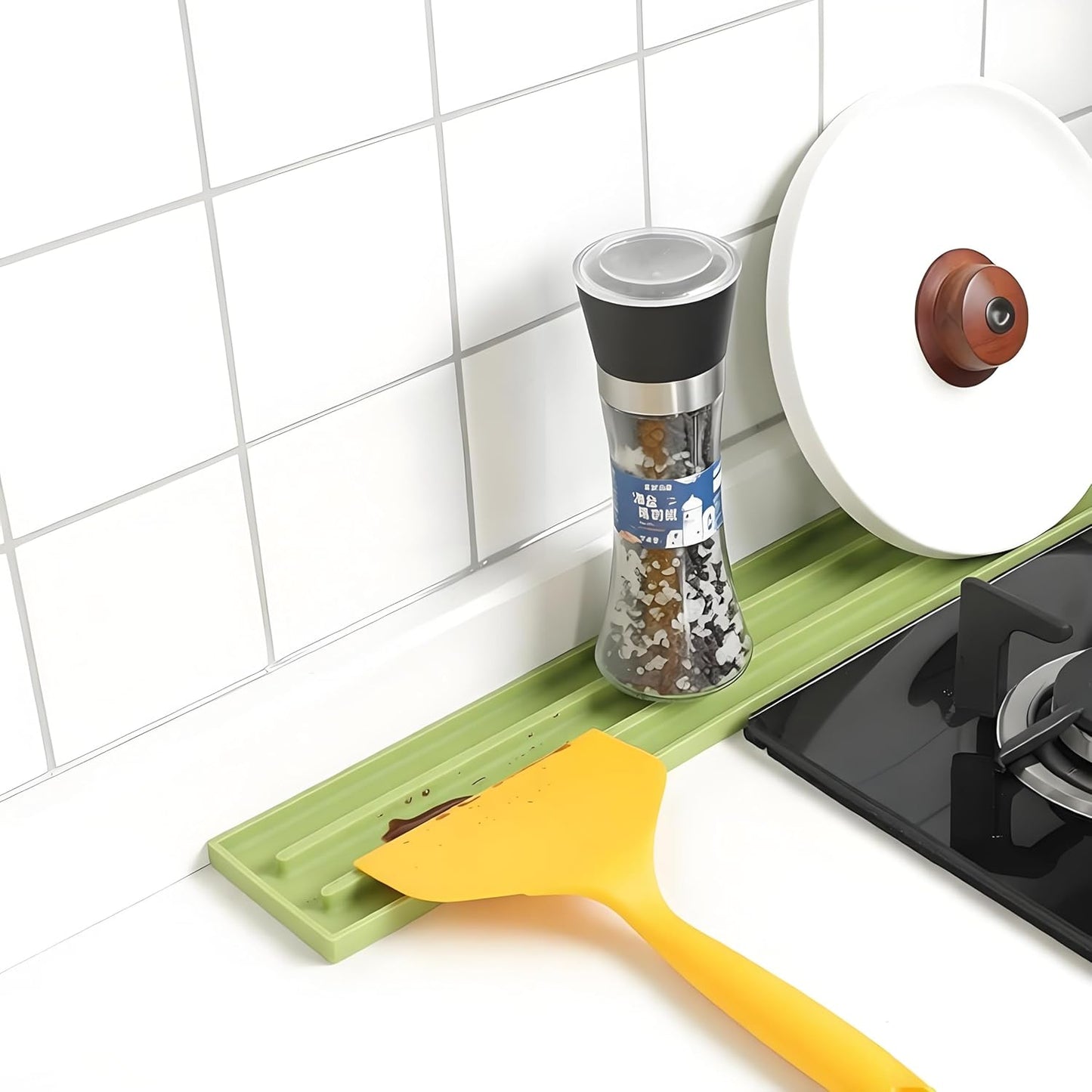 Pot Lid Holder, Food-Grade Silicone Kitchen Storage Pad for Cutting Board, Spatula, Cup and Spoon, Anti-Slip, Drip-Catching BST220