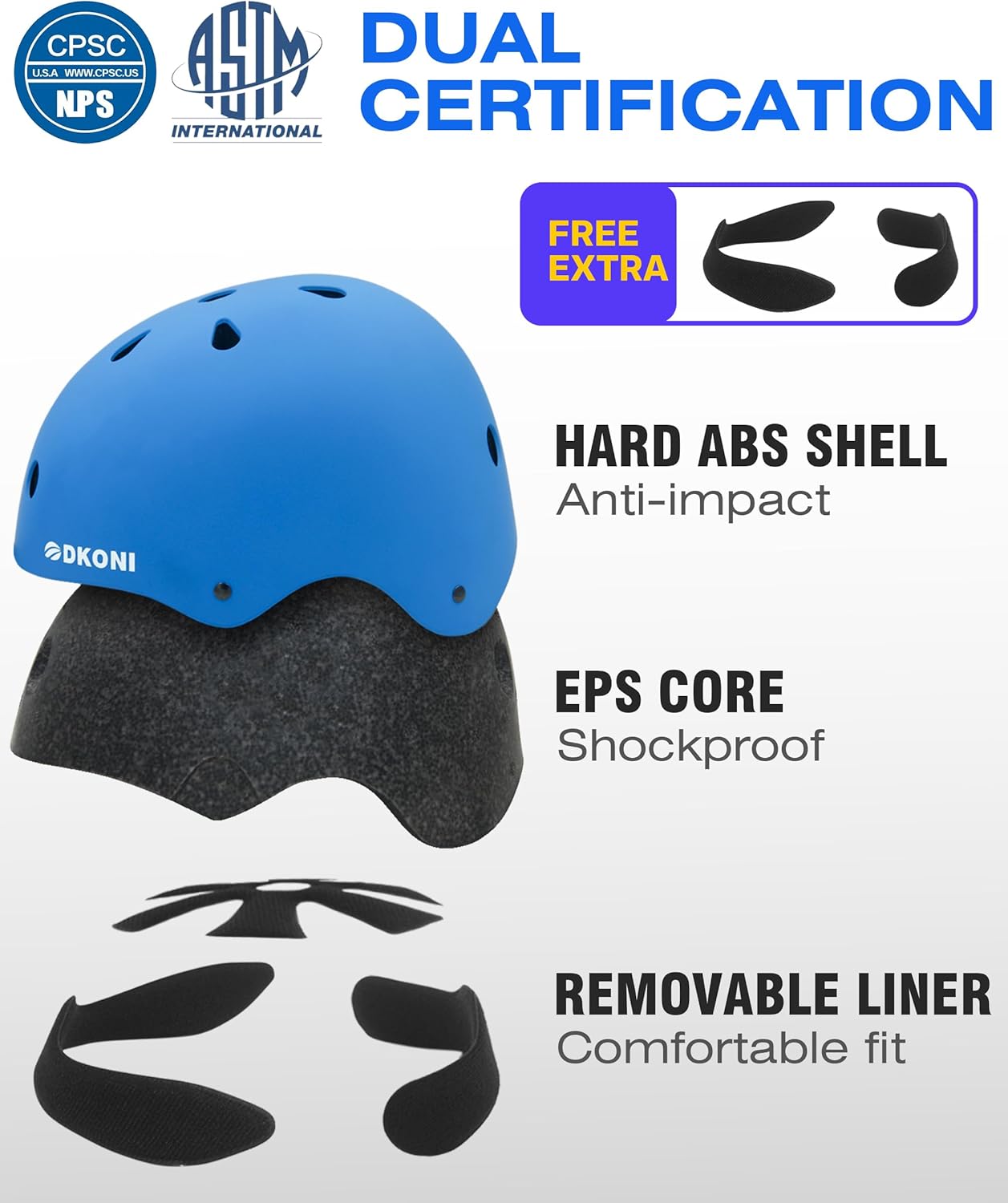 DKONI Kids Bike Helmet, Adjustable and Multi-Sport 67