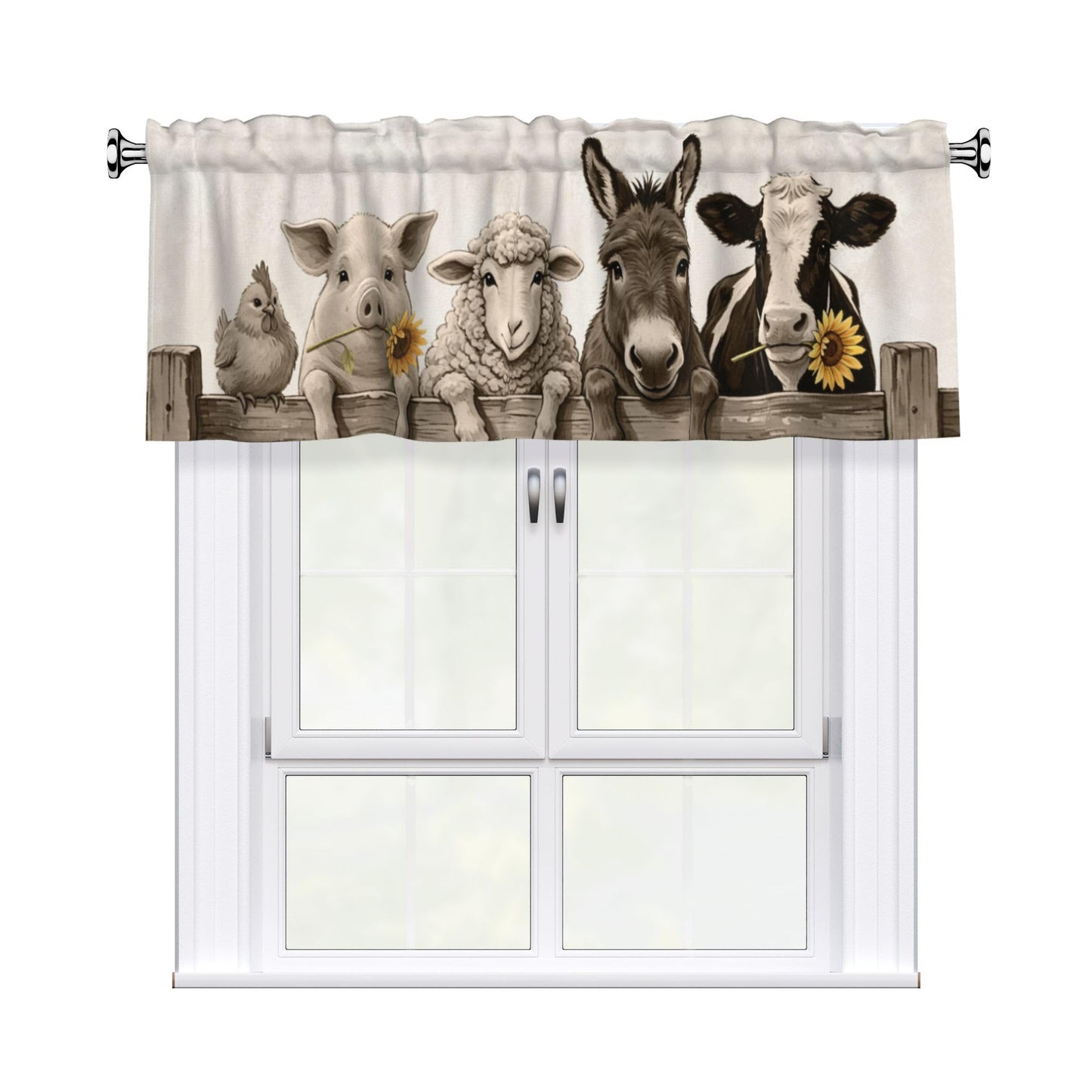 Easter Valances for Windows - Pink Spring Cafe Curtains Floral Bunny Short Curtains for Living Room Bathroom Bedroom Basement BST202