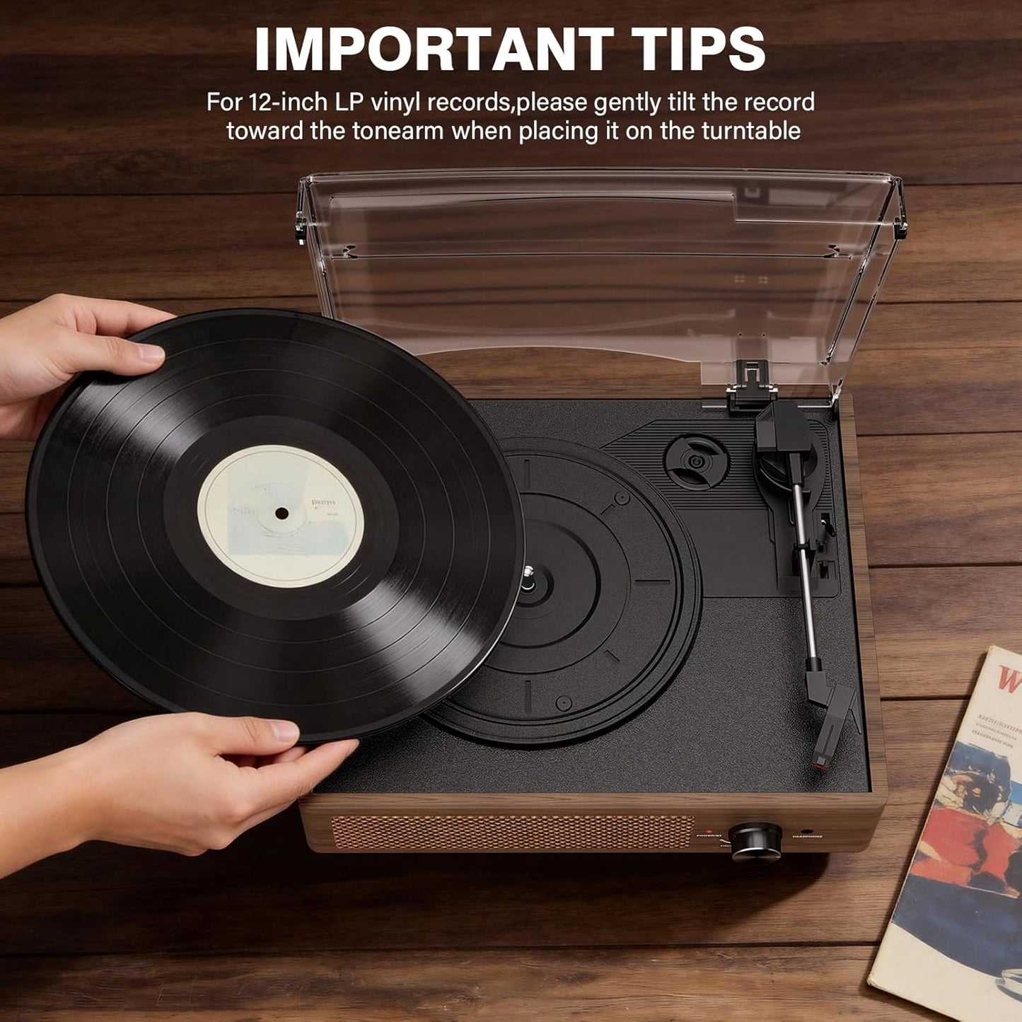 Record Player for Vinyl with 2 Build-in Speakers 36