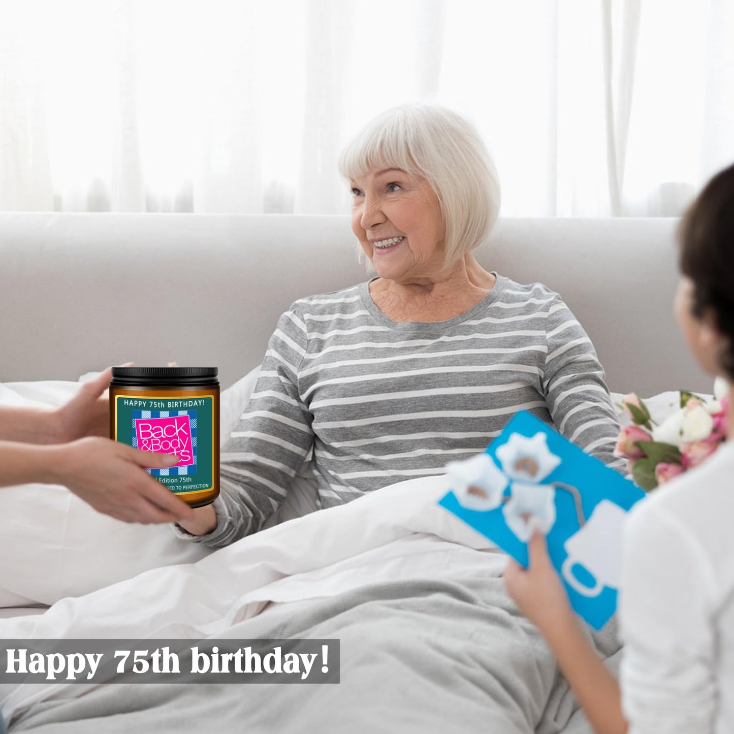 Happy 80th Birthday Decorations Gifts for Women Men, 80th Birthday Candles for Her Him, Funny 80 Years Old Ideas- Lavender Scented Candle BST326L