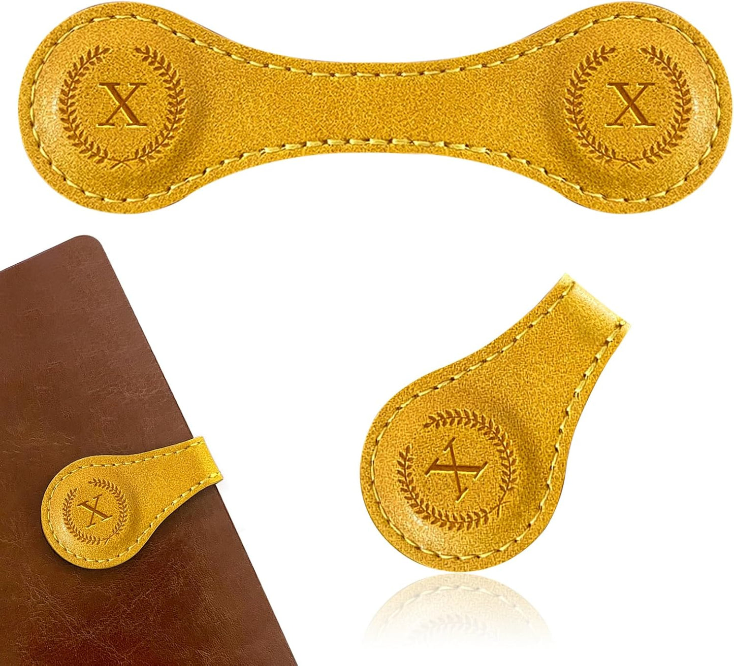 Handmade Personalized Leather Magnetic Bookmark - Custom Initial Letter Design with 26 Alphabet Choices - Durable Bookmark for Readers, Book Lovers, Women & Kids BST202